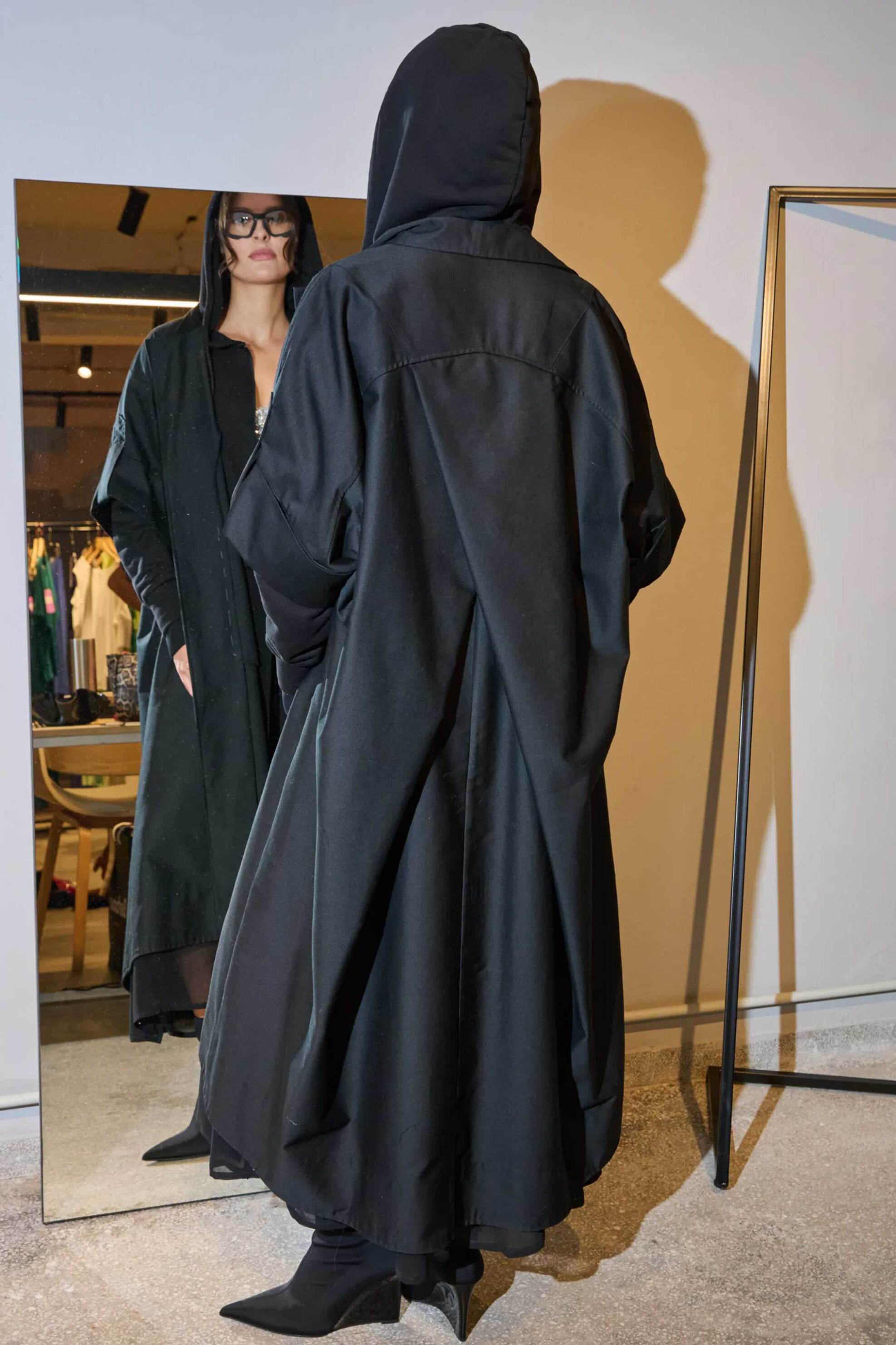 Collectiva Noir γυναικεία oversized καπαρντίνα - CN141U02KPT Μαύρο φωτογραφία