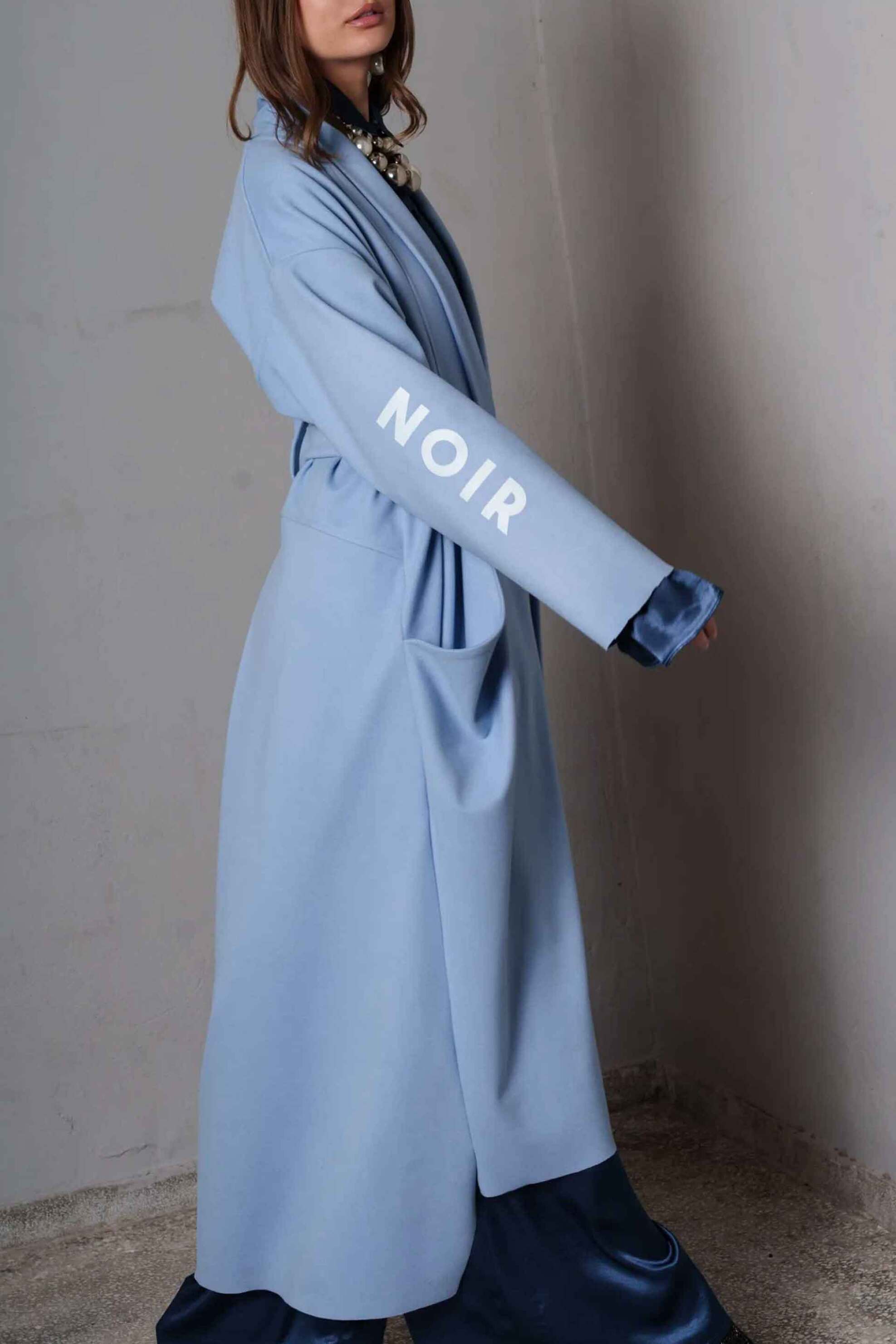 Collectiva Noir γυναικείο τσόχινο παλτό "Erian" - CN141W01MLT Γαλάζιο φωτογραφία