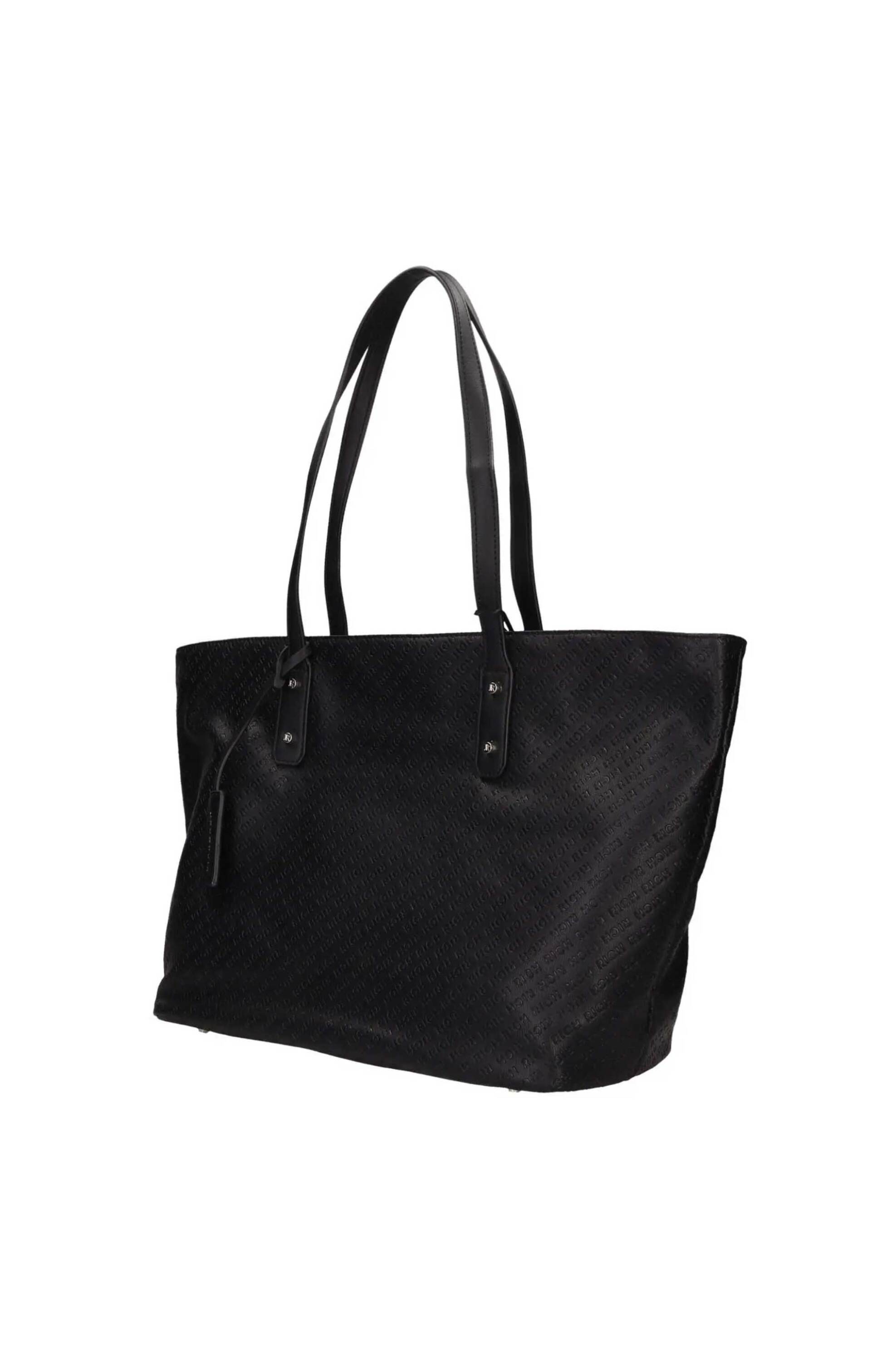 John Richmond γυναικεία τσάντα shopper με all-over logo "Crafit" - RWA24042BO Μαύρο φωτογραφία