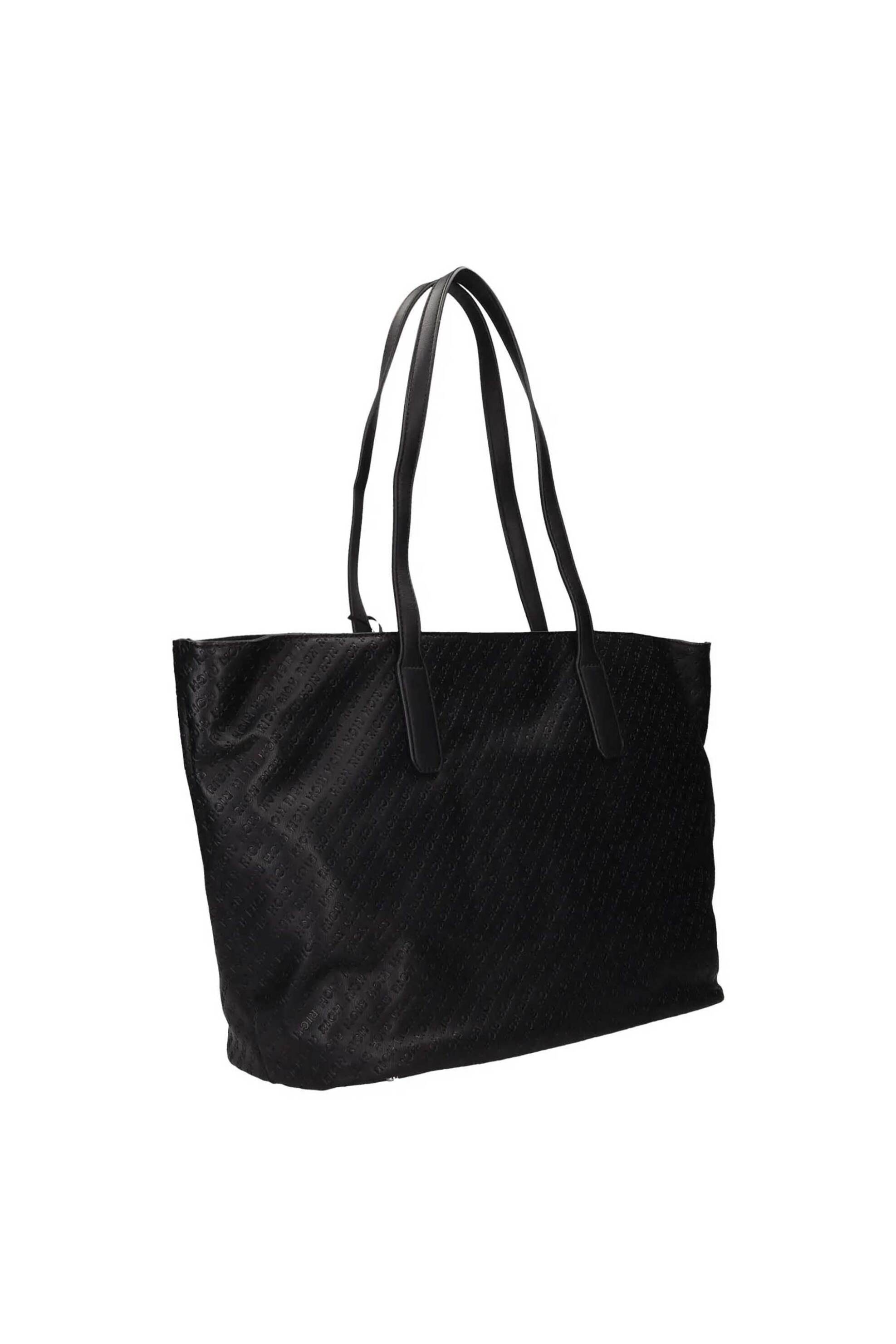 John Richmond γυναικεία τσάντα shopper με all-over logo "Crafit" - RWA24042BO Μαύρο φωτογραφία