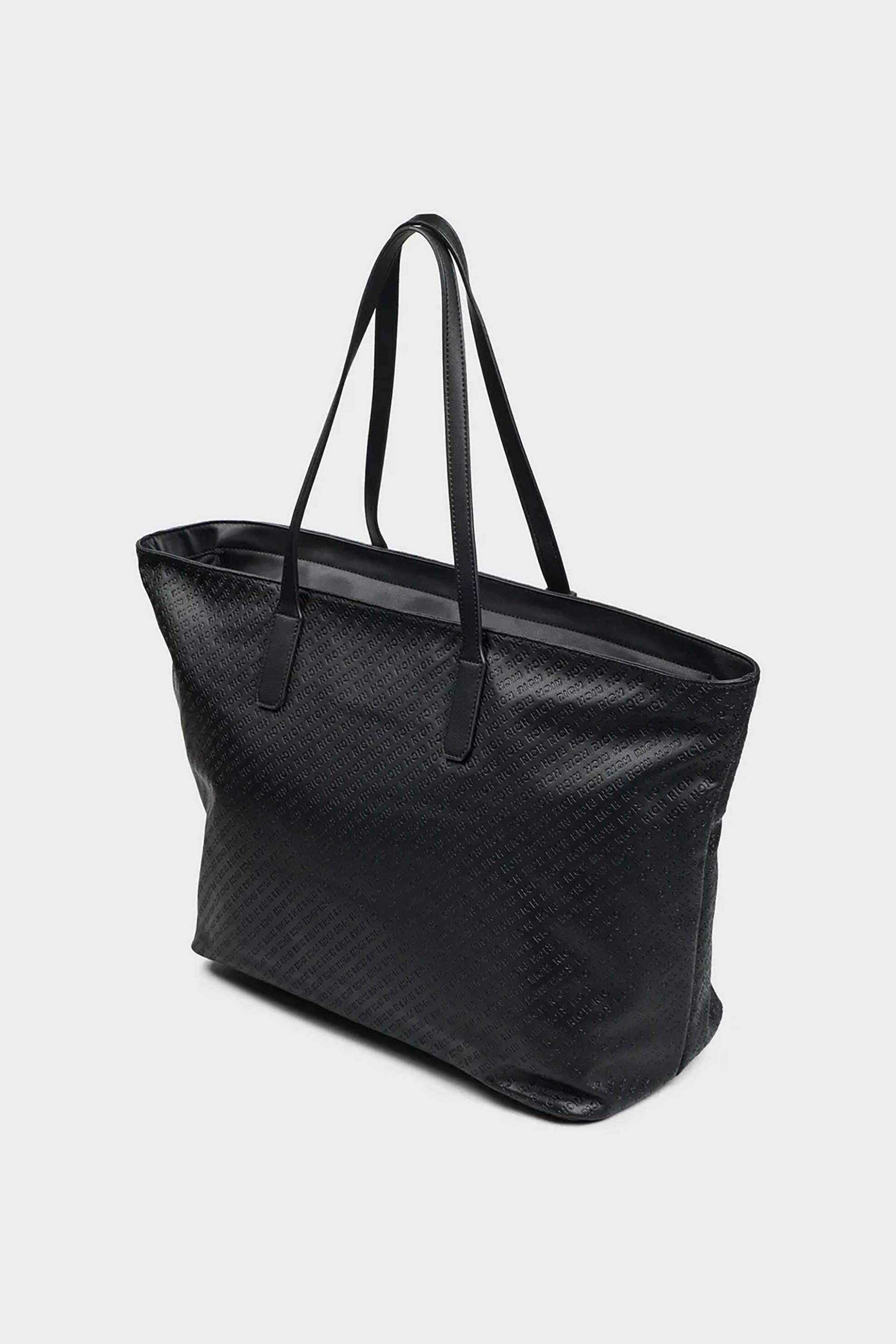 John Richmond γυναικεία τσάντα ώμου με λογότυπο και τρουκς "Shanta" - RWA24043BO Μαύρο φωτογραφία