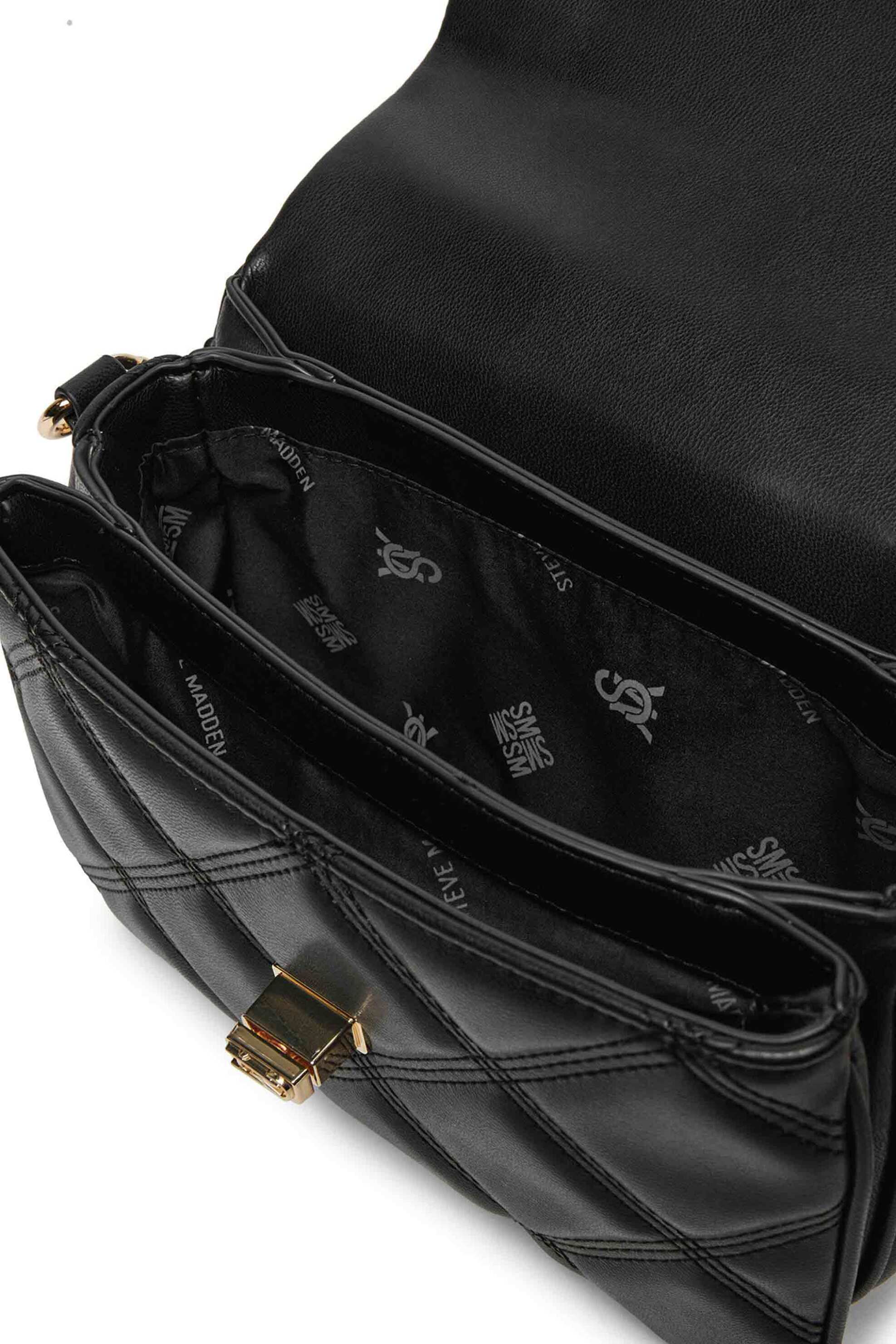 John Richmond γυναικεία τσάντα ώμου καπιτονέ με αλυσίδα "Tania" - RWA24078BO Μαύρο φωτογραφία