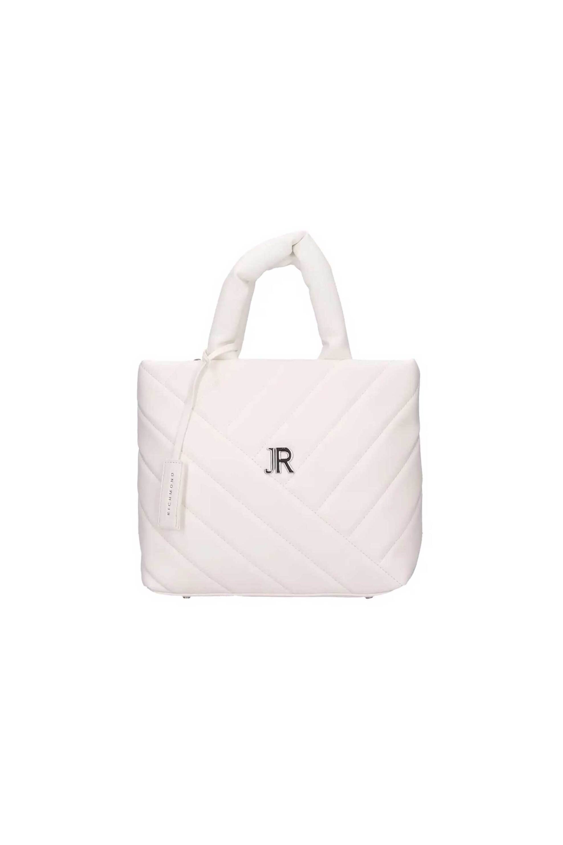 John Richmond γυναικεία τσάντα ώμου με καπιτονέ σχέδιο και μεταλλικό logo "Litiv" - RWA24039BO Λευκό