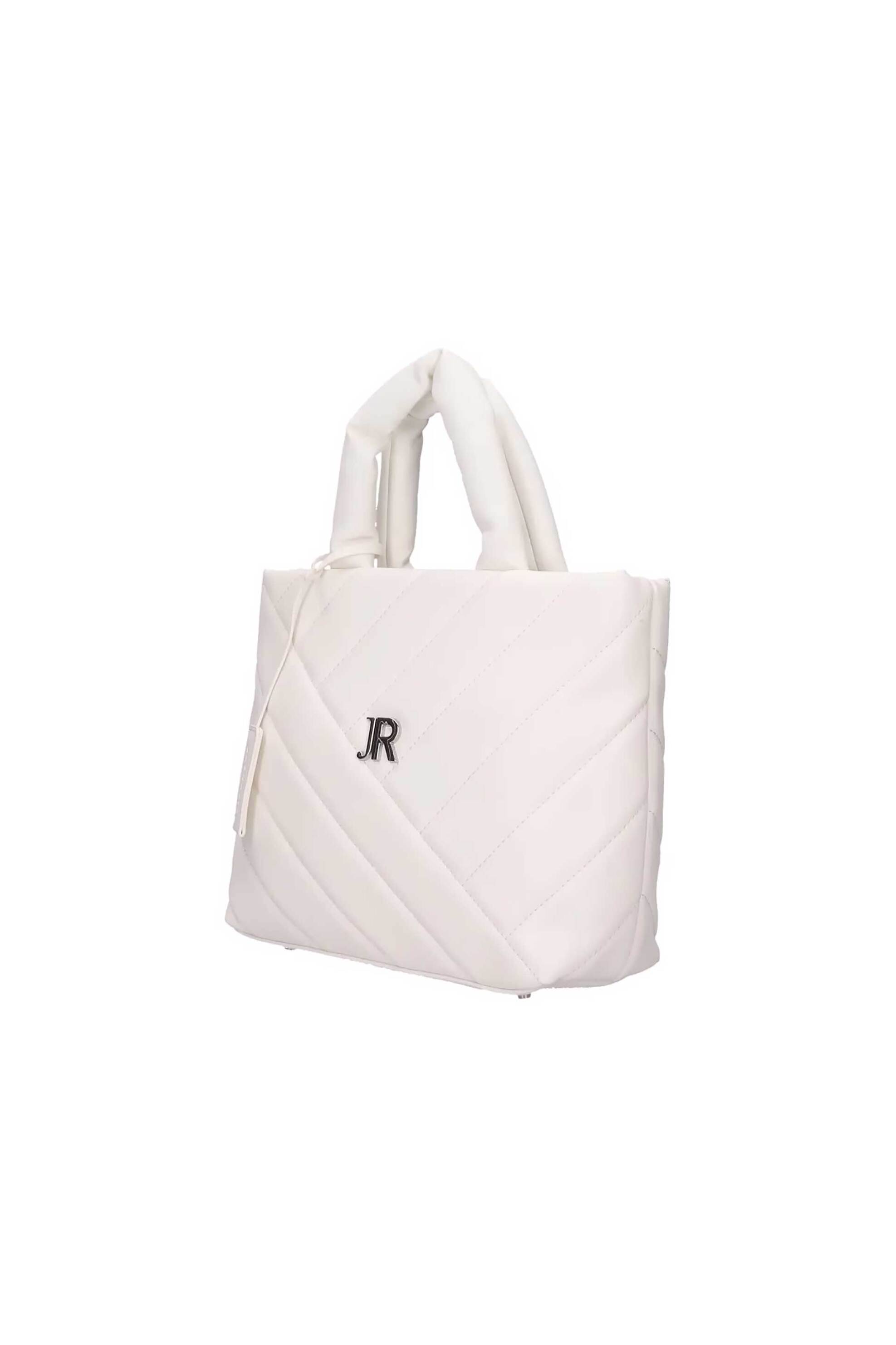 John Richmond γυναικεία τσάντα ώμου με καπιτονέ σχέδιο και μεταλλικό logo "Litiv" - RWA24039BO Λευκό φωτογραφία