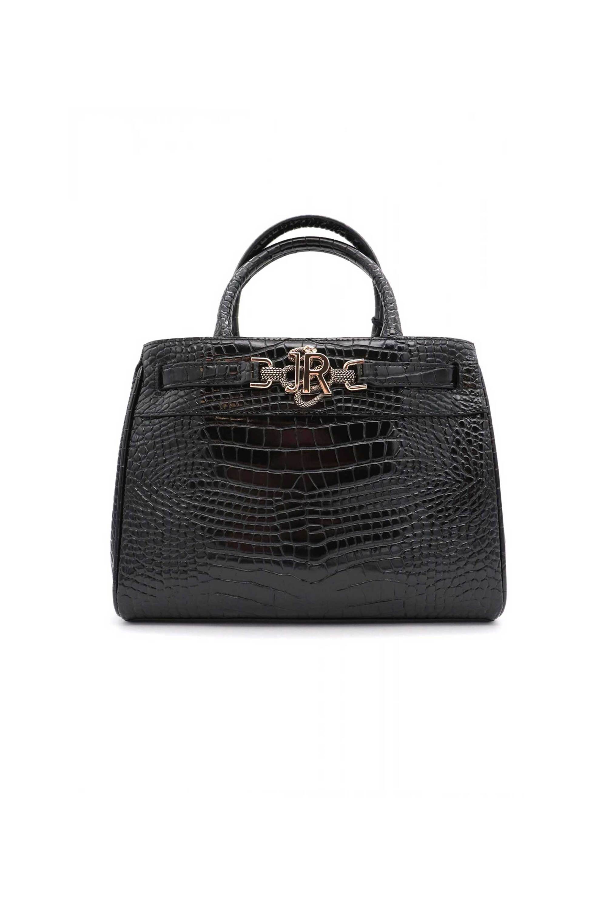 John Richmond γυναικεία δερμάτινη τσάντα χειρός croco "Balane" - RWA25139BO Μαύρο