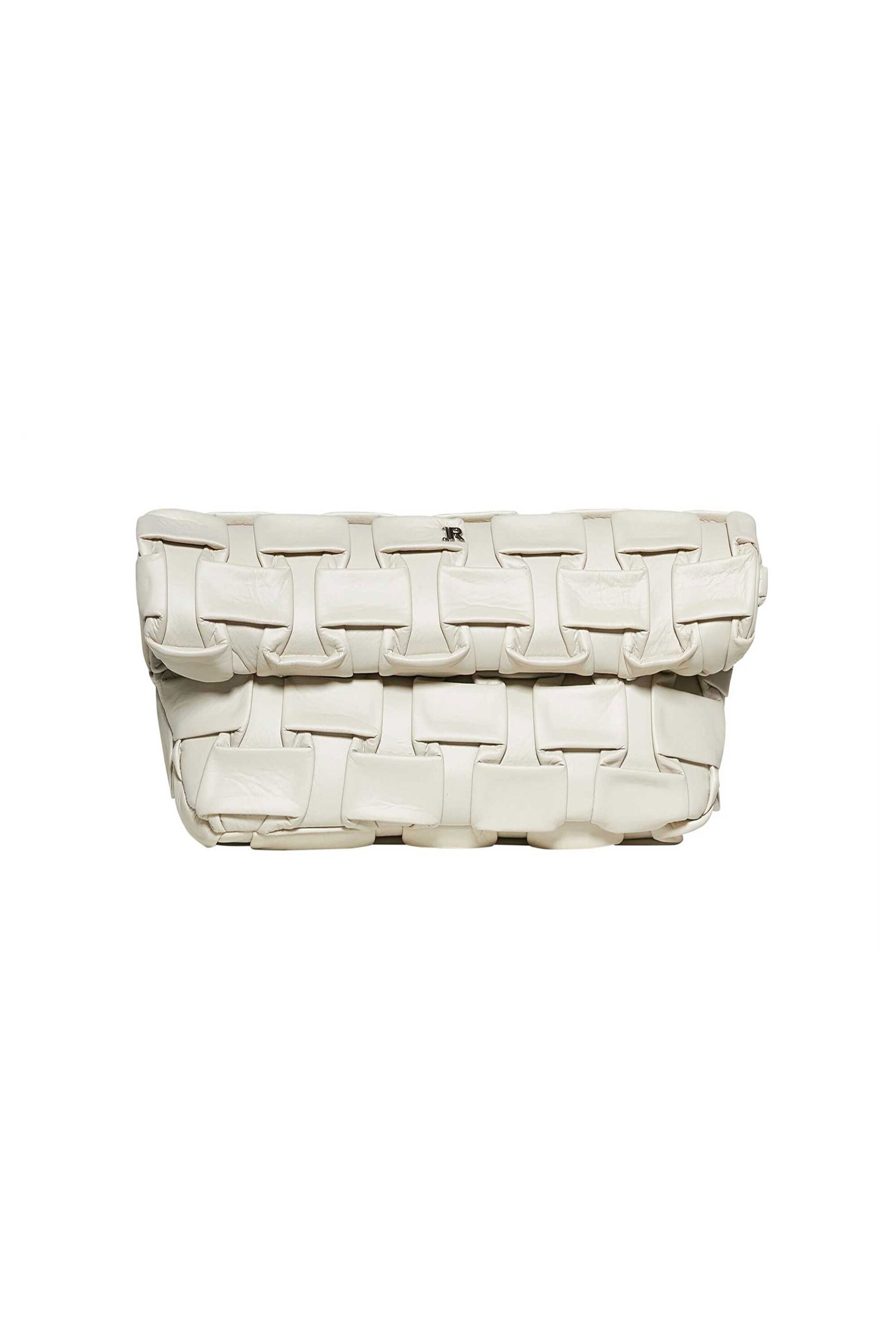 JOHN RICHMOND John Richmond γυναικεία τσάντα clutch με ανάγλυφο σχέδιο και μεταλλικό monogram "Vengus" - RWP26184BO Υπόλευκο