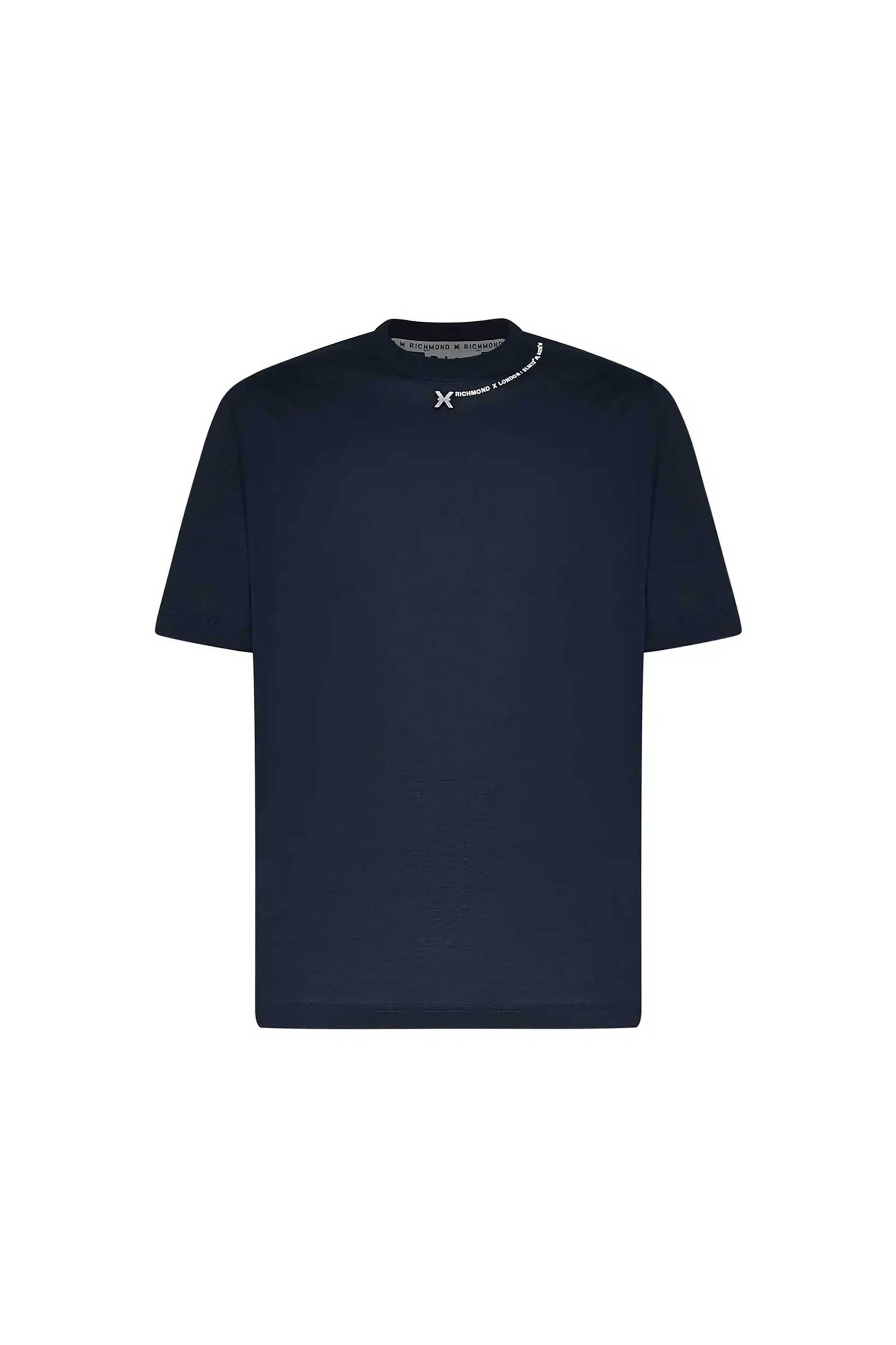 John Richmond ανδρικό T-shirt με λογότυπο "Fyami" - UMP26038TS Μπλε Σκούρο