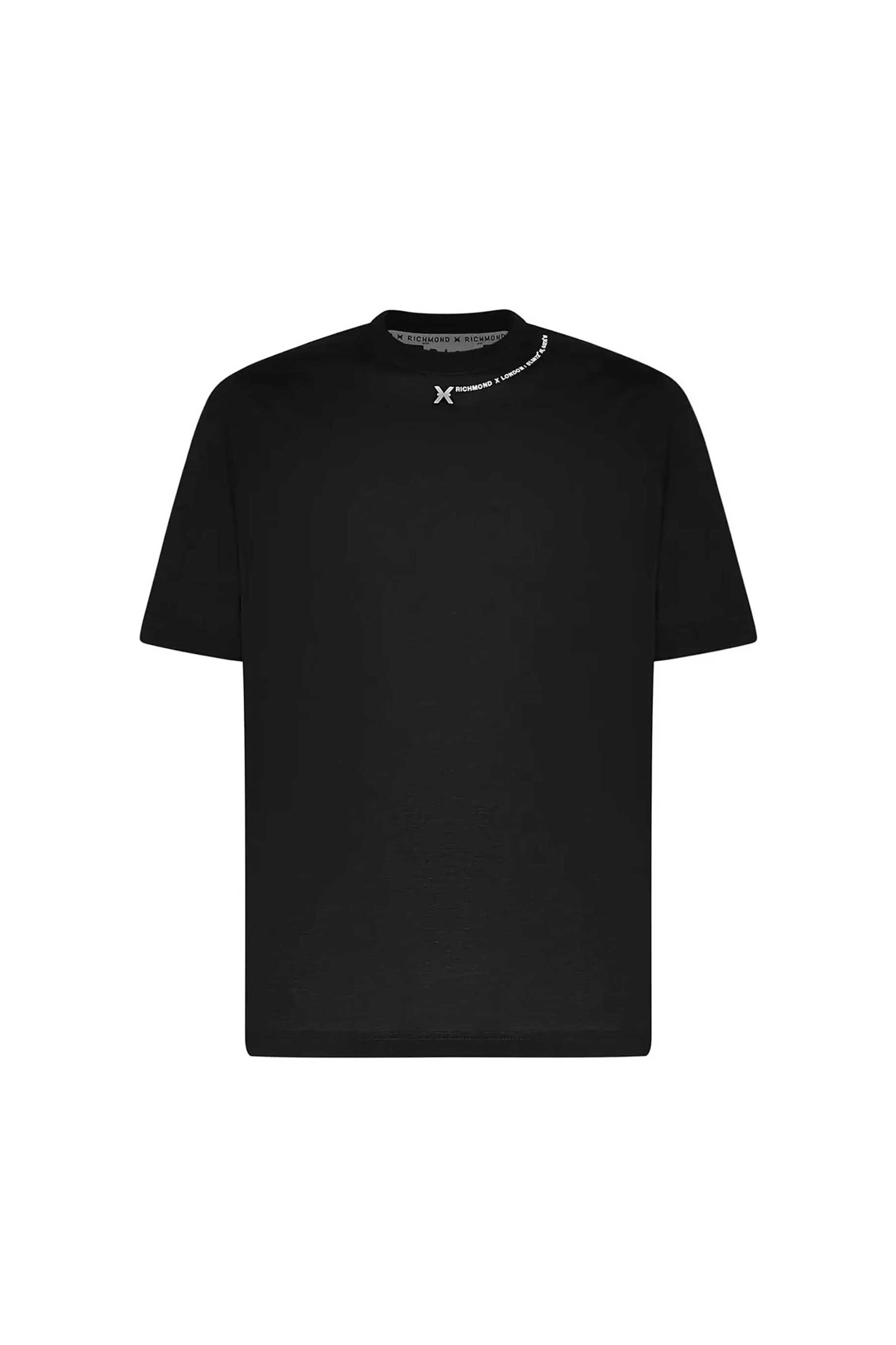 John Richmond ανδρικό T-shirt με λογότυπο "Fyami" - UMP26038TS Μαύρο