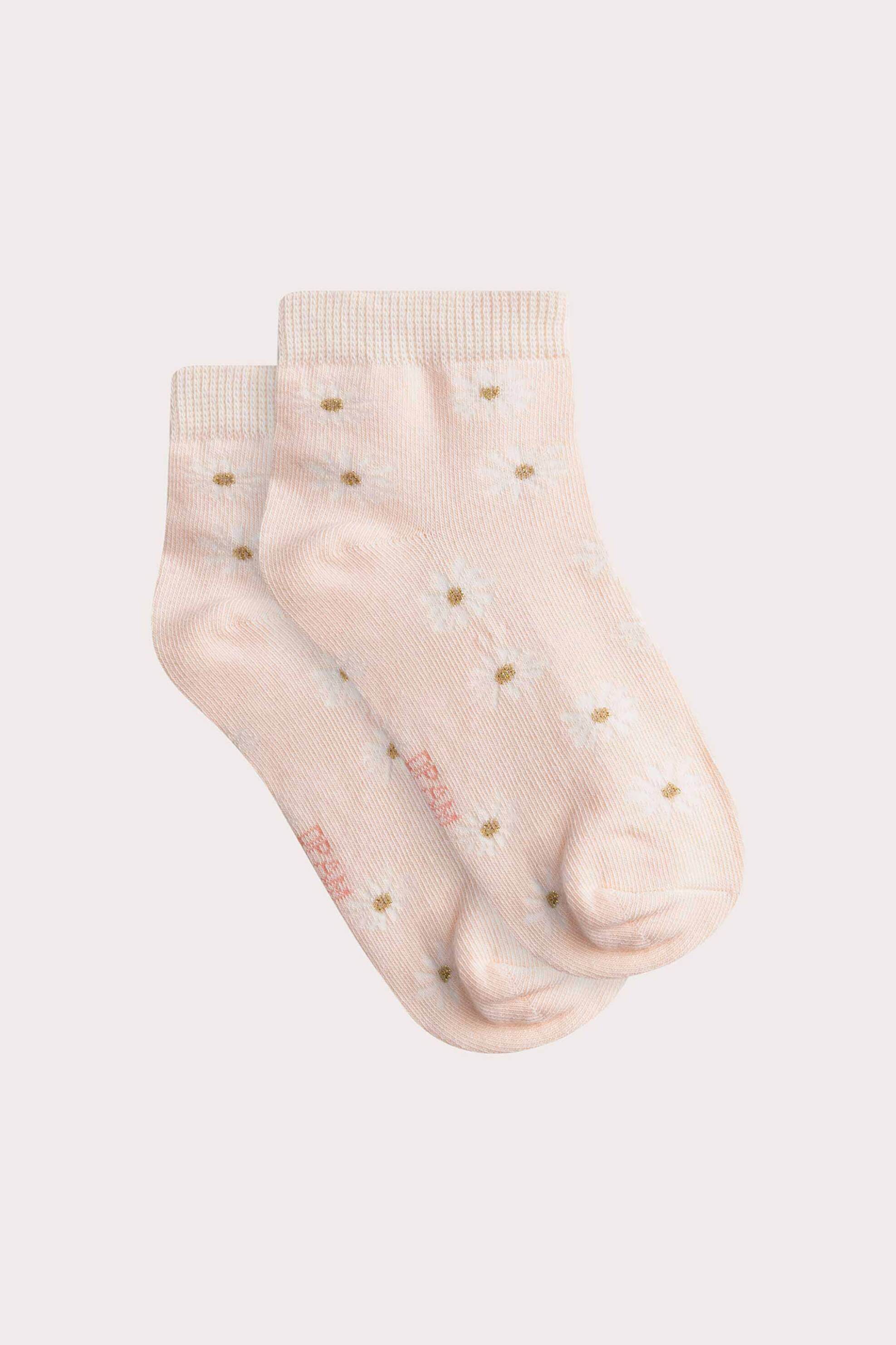 DPAM DPAM παιδικές κάλτσες για κορίτσια "Baby Pink Daisies" - 356136 Ροζ Ανοιχτό