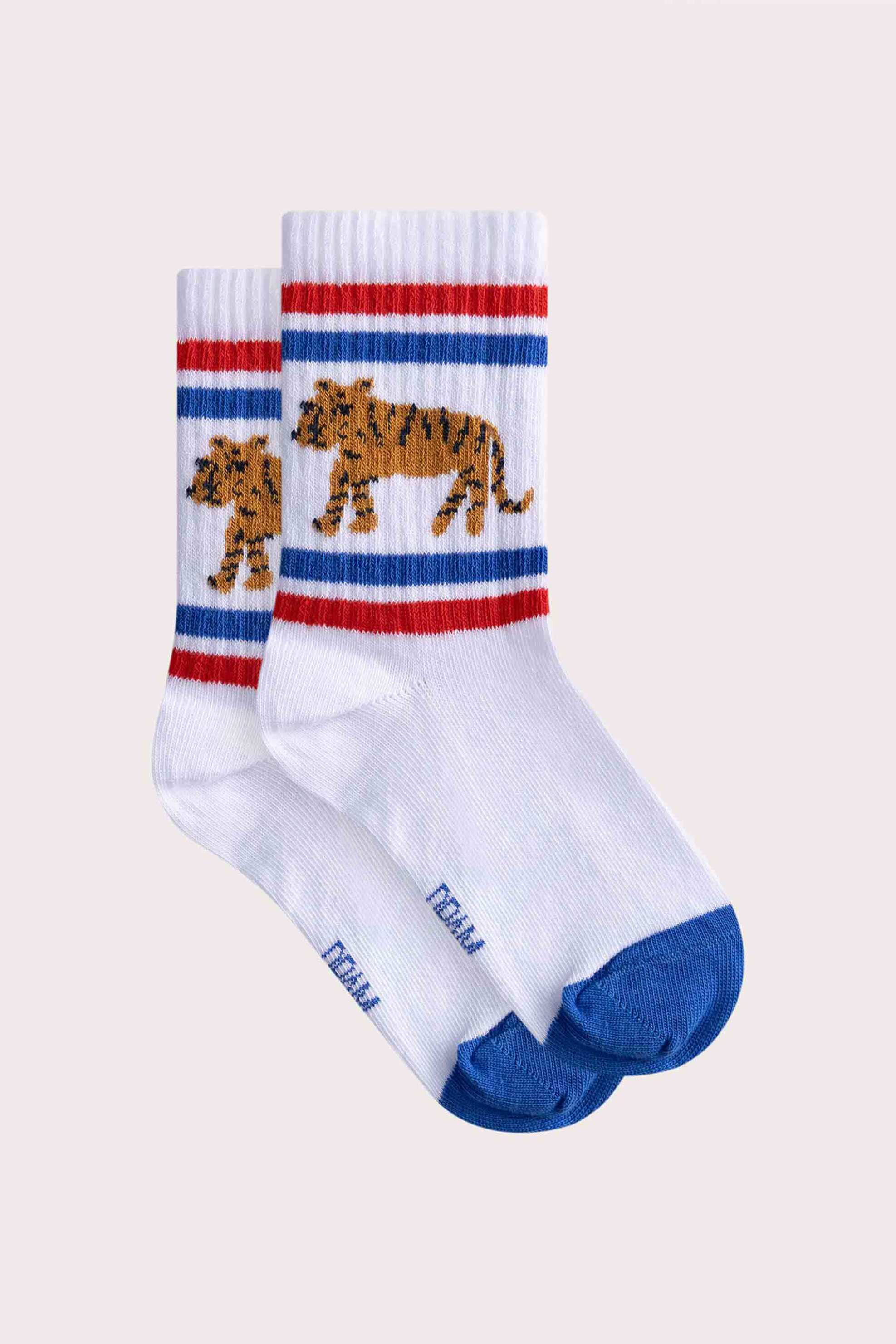 DPAM DPAM παιδικές κάλτσες για αγόρια "Striped Tiger" - 356145 Λευκό