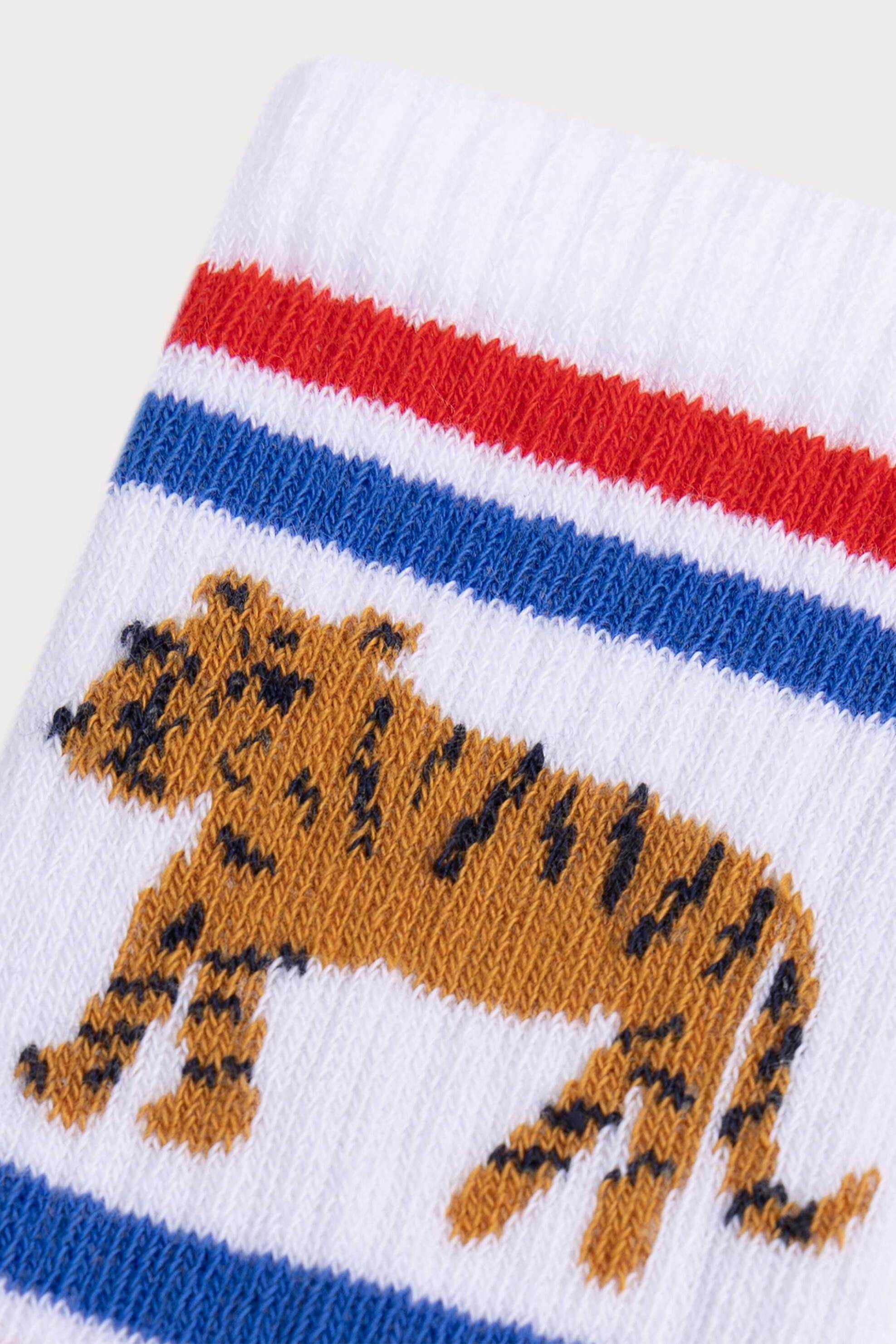 DPAM παιδικές κάλτσες για αγόρια "Striped Tiger" - 356145 Λευκό φωτογραφία