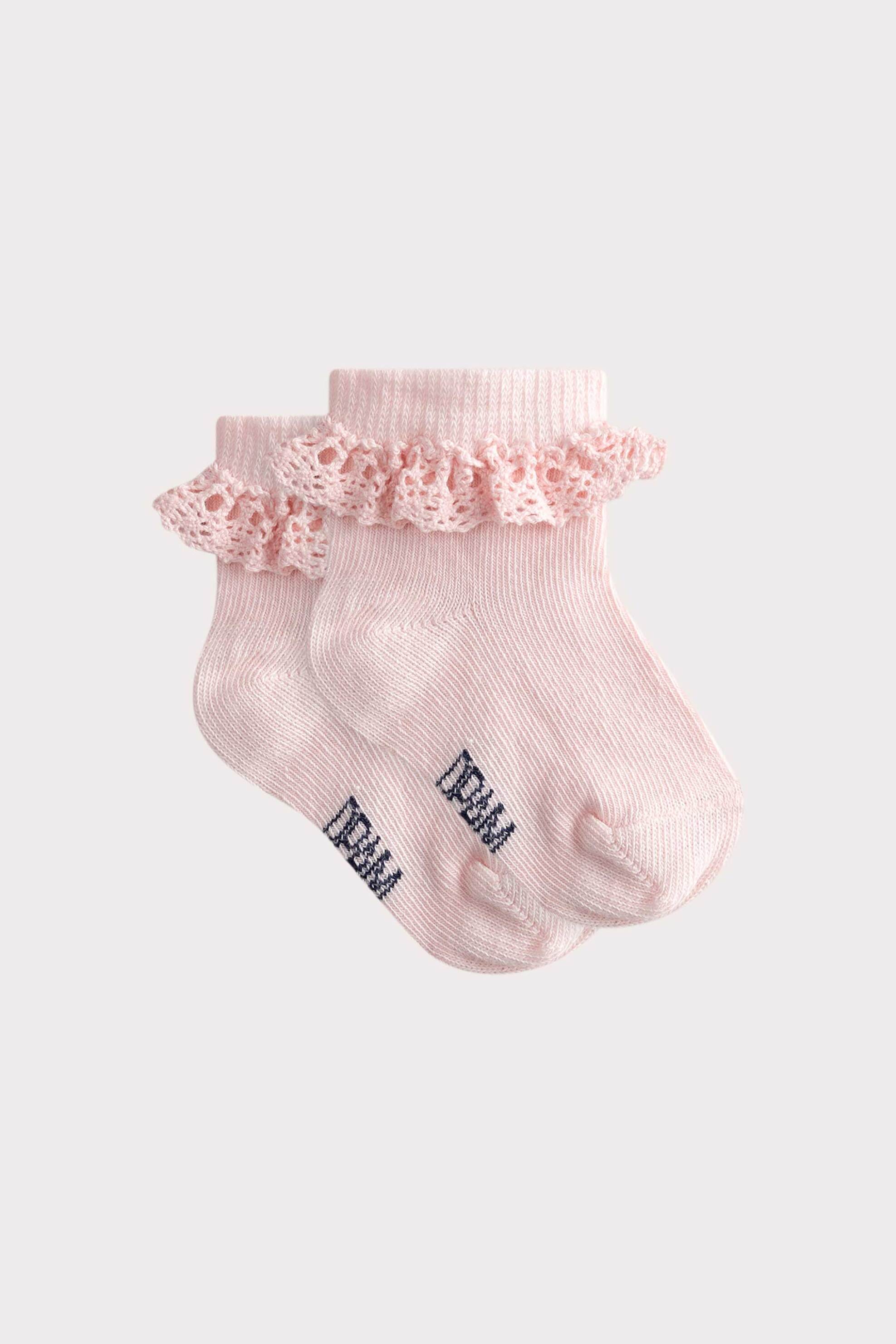 DPAM DPAM βρεφικές κάλτσες για κορίτσια "Baby Pink Ruffles" - 356157 Ροζ Ανοιχτό