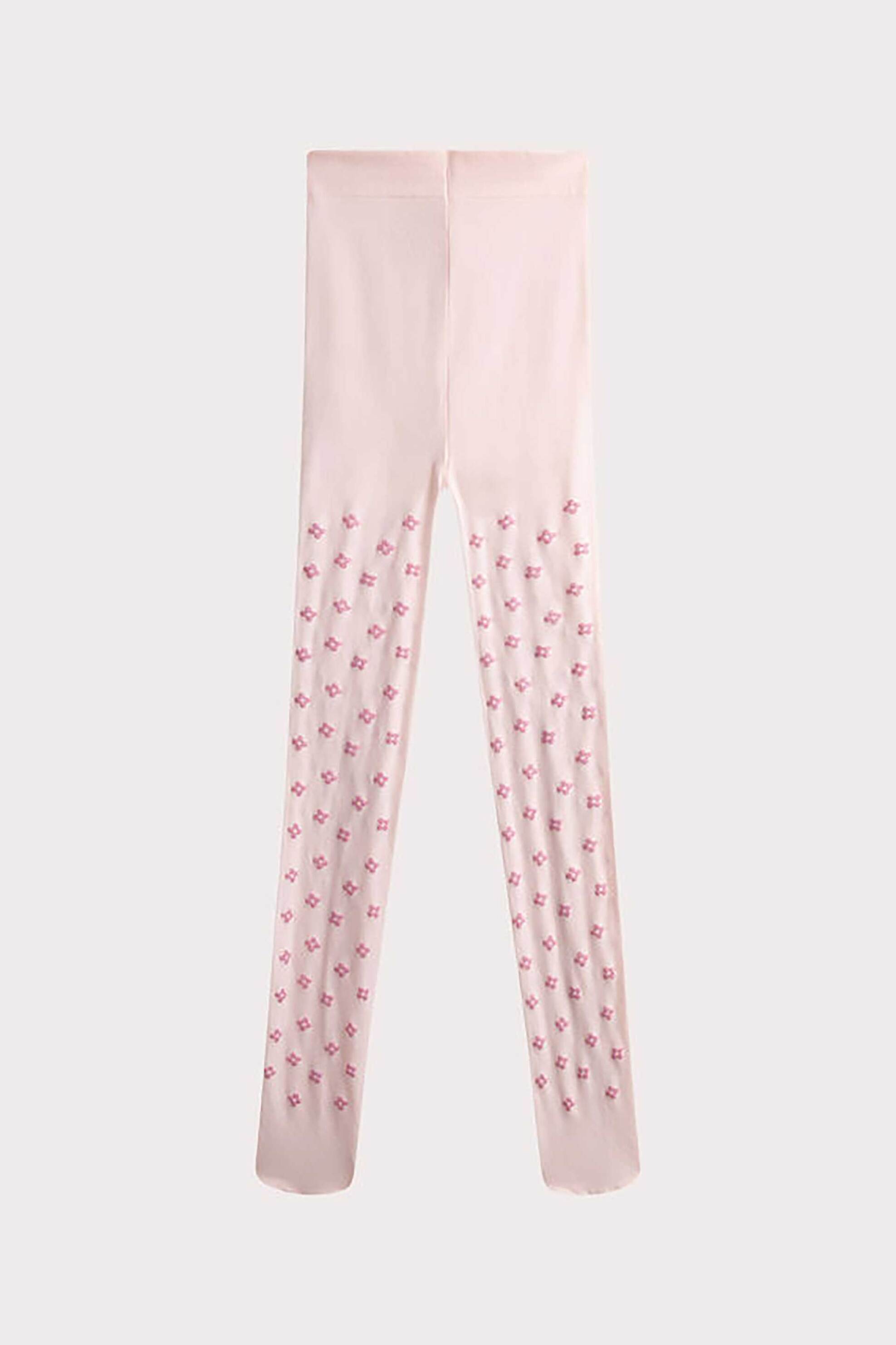 DPAM DPAM παιδικό καλσόν για κορίτσια "Pink Flowers" - 356639 Ροζ Ανοιχτό