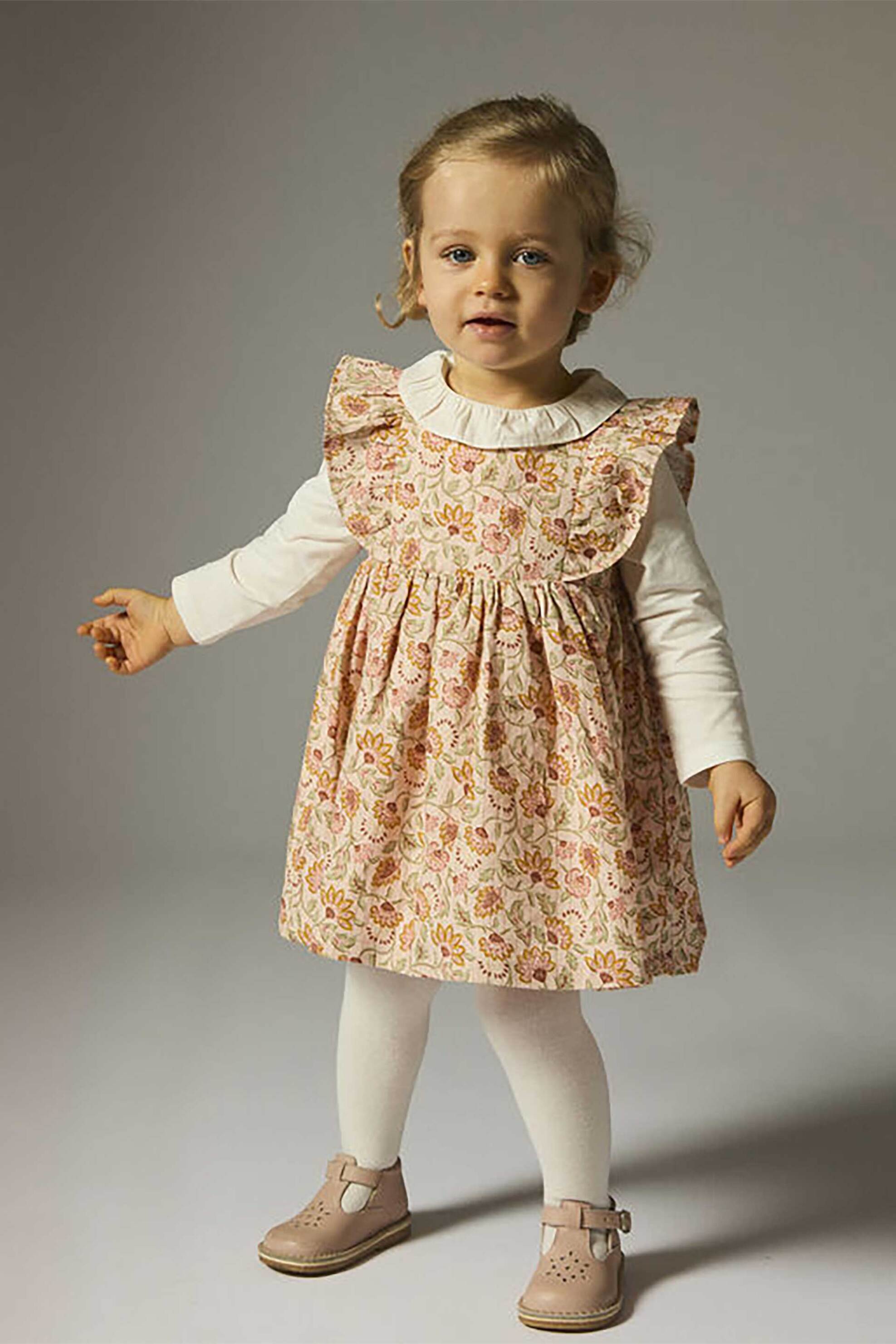 DPAM DPAM βρεφικό φόρεμα για κορίτσια "Orange Floral" - 357503 Ροζ