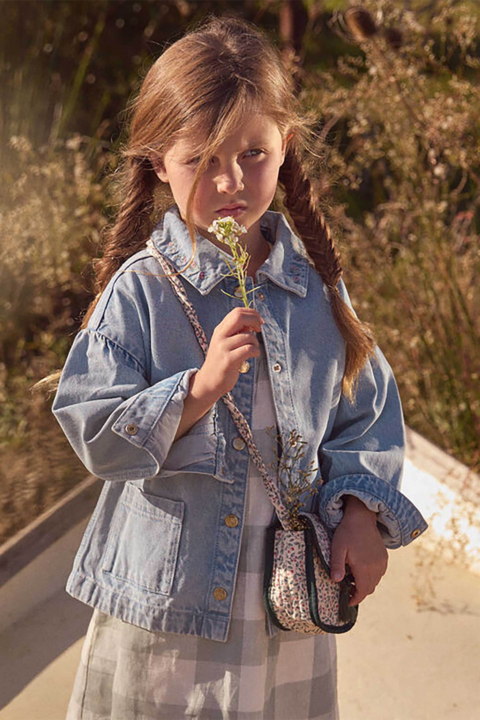 DPAM DPAM παιδικό μπουφάν για κορίτσια "Denim Blossoms" - 357686 Denim Blue