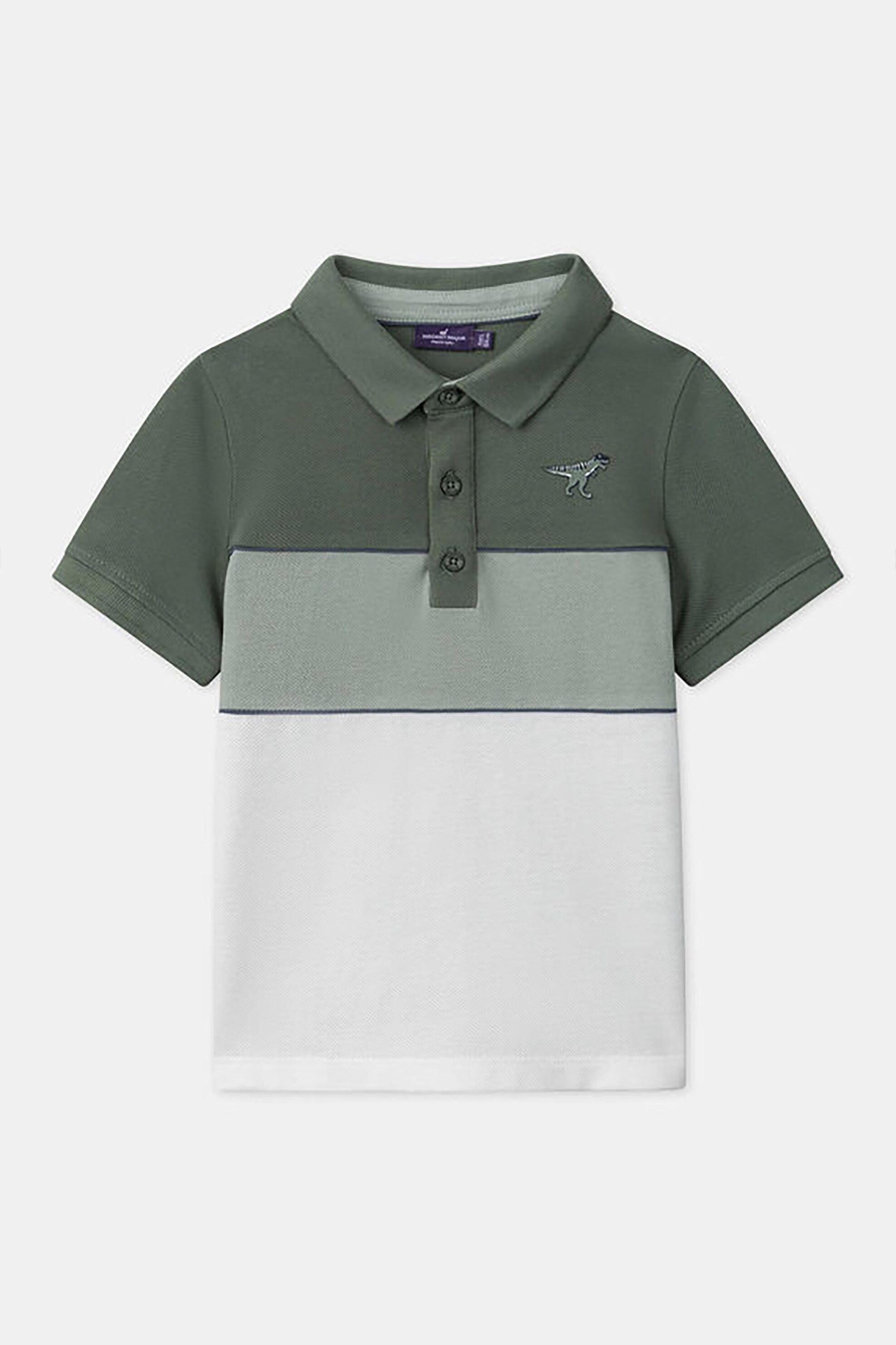 DPAM παιδική μπλούζα για αγόρια "Polo Dino" - 357704 Λαδί φωτογραφία