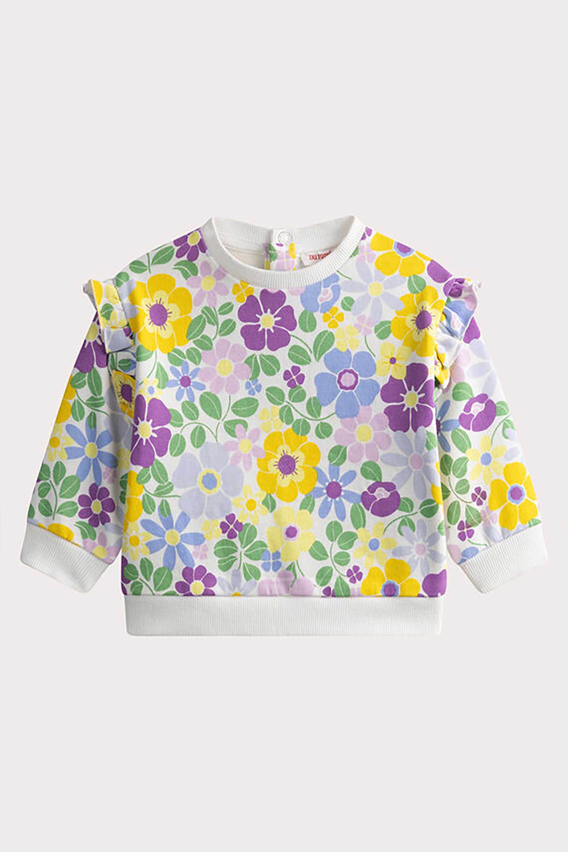 DPAM DPAM βρεφικό φούτερ για κορίτσια "Colourful Garden" - 359718 Λευκό