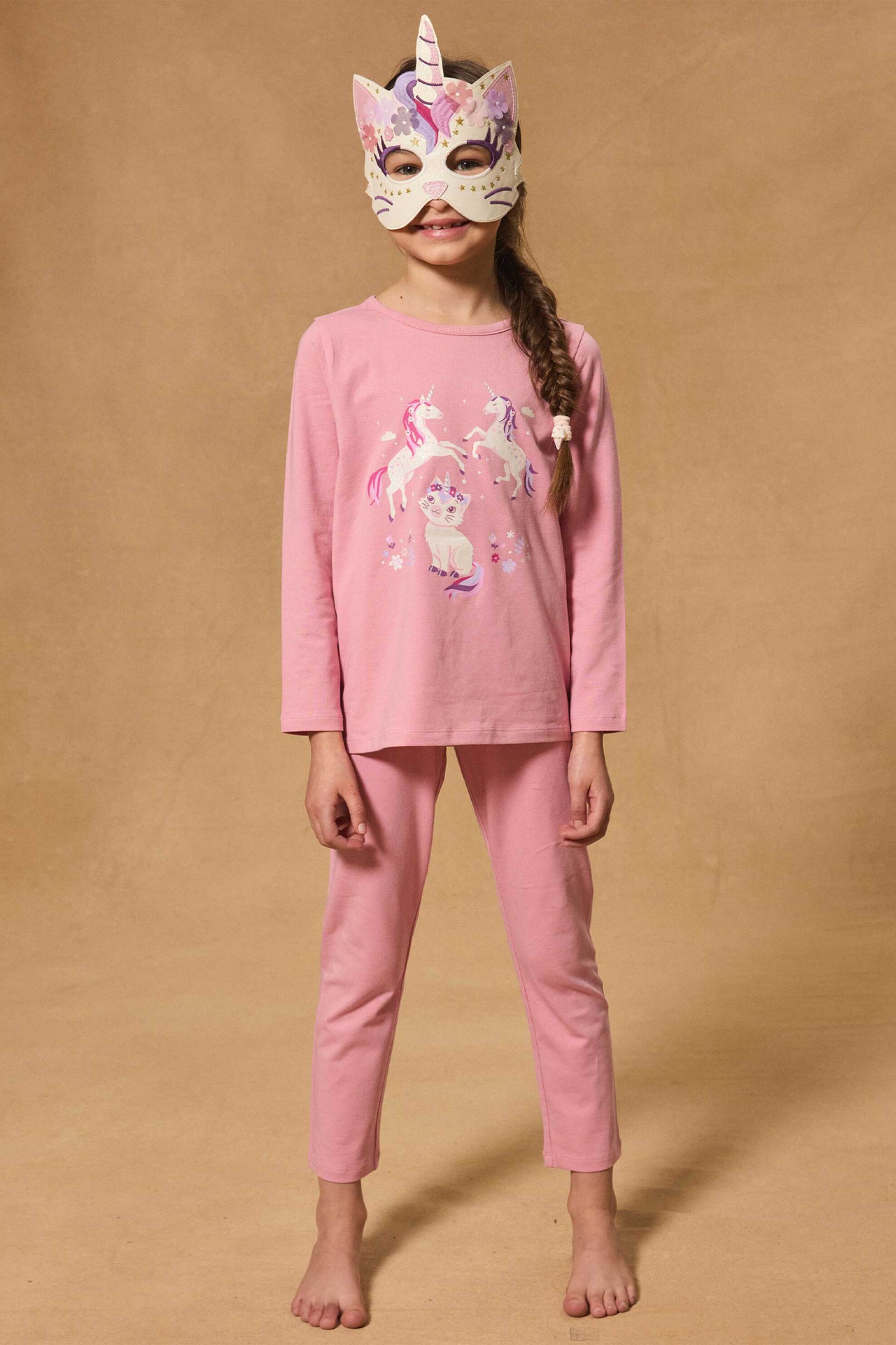 DPAM DPAM σετ παιδικές πιτζάμες για κορίτσια "Pink Unicorn" - 361763 Ροζ