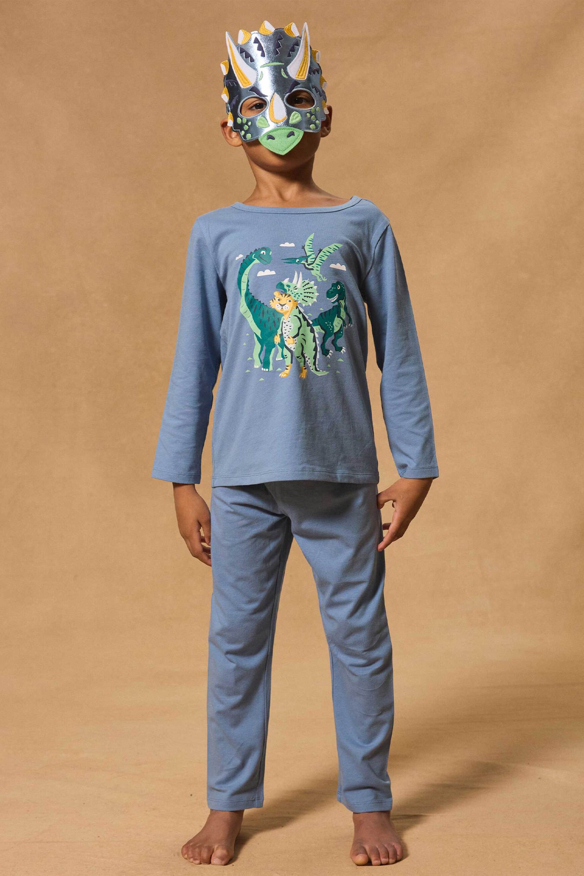 DPAM DPAM σετ παιδικές πιτζάμες για αγόρια "Blue Dinosaur" - 361769 Μπλε Ανοιχτό
