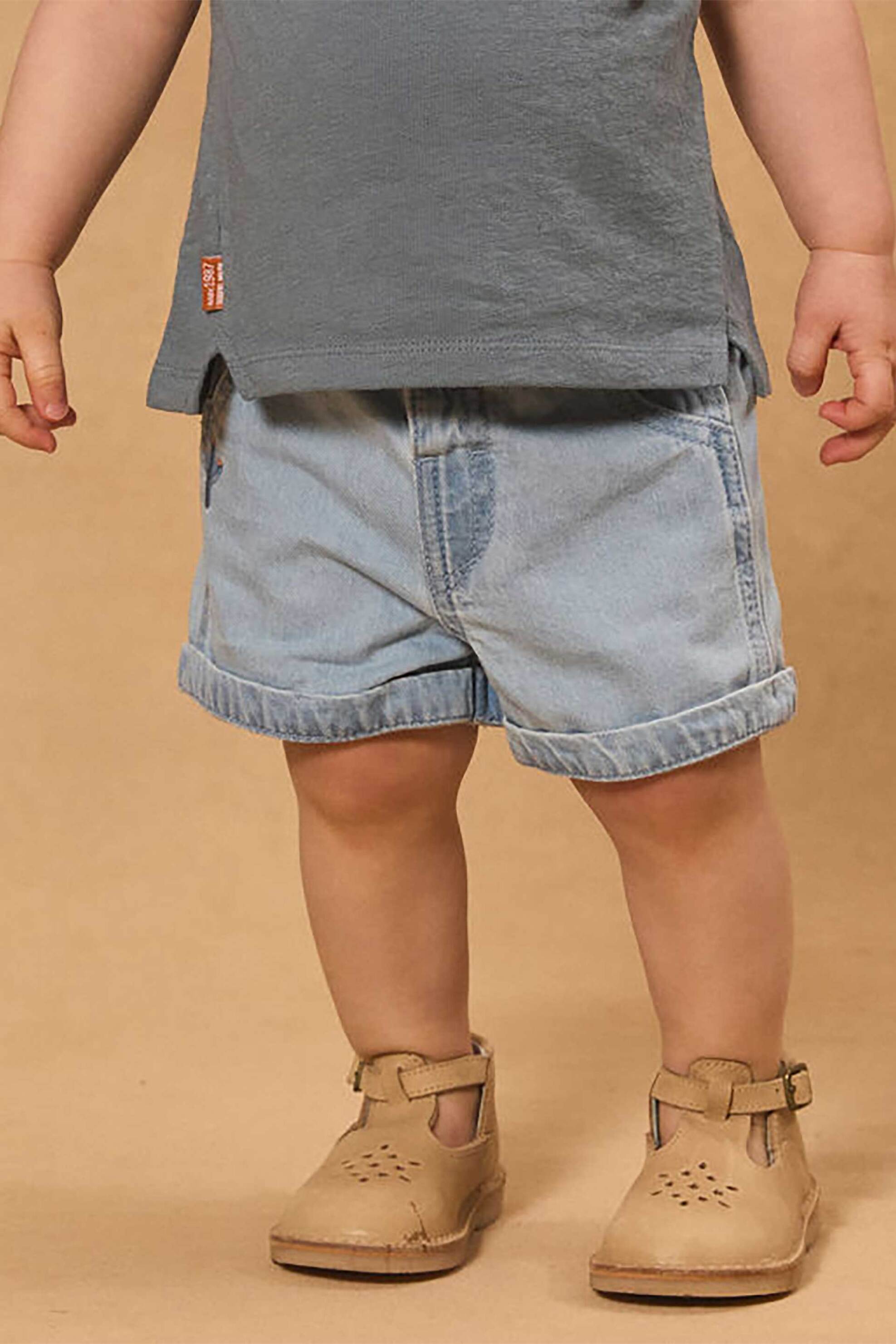 DPAM DPAM βρεφικό denim σορτς για αγόρια "Authentic Denim" - 361629 Denim Blue Ανοιχτό