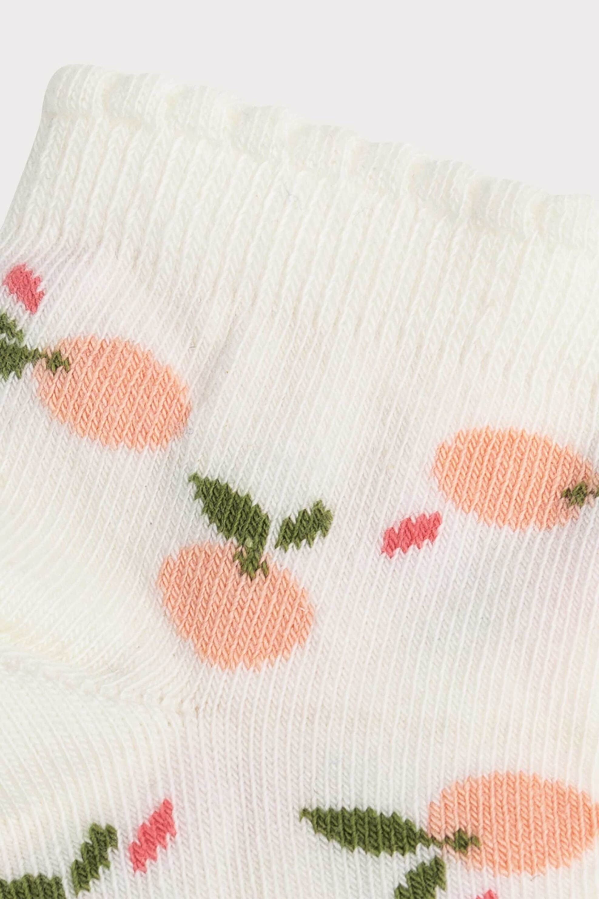 DPAM παιδικές κάλτσες για κορίτσια "Peach Print" - 358954 Λευκό φωτογραφία
