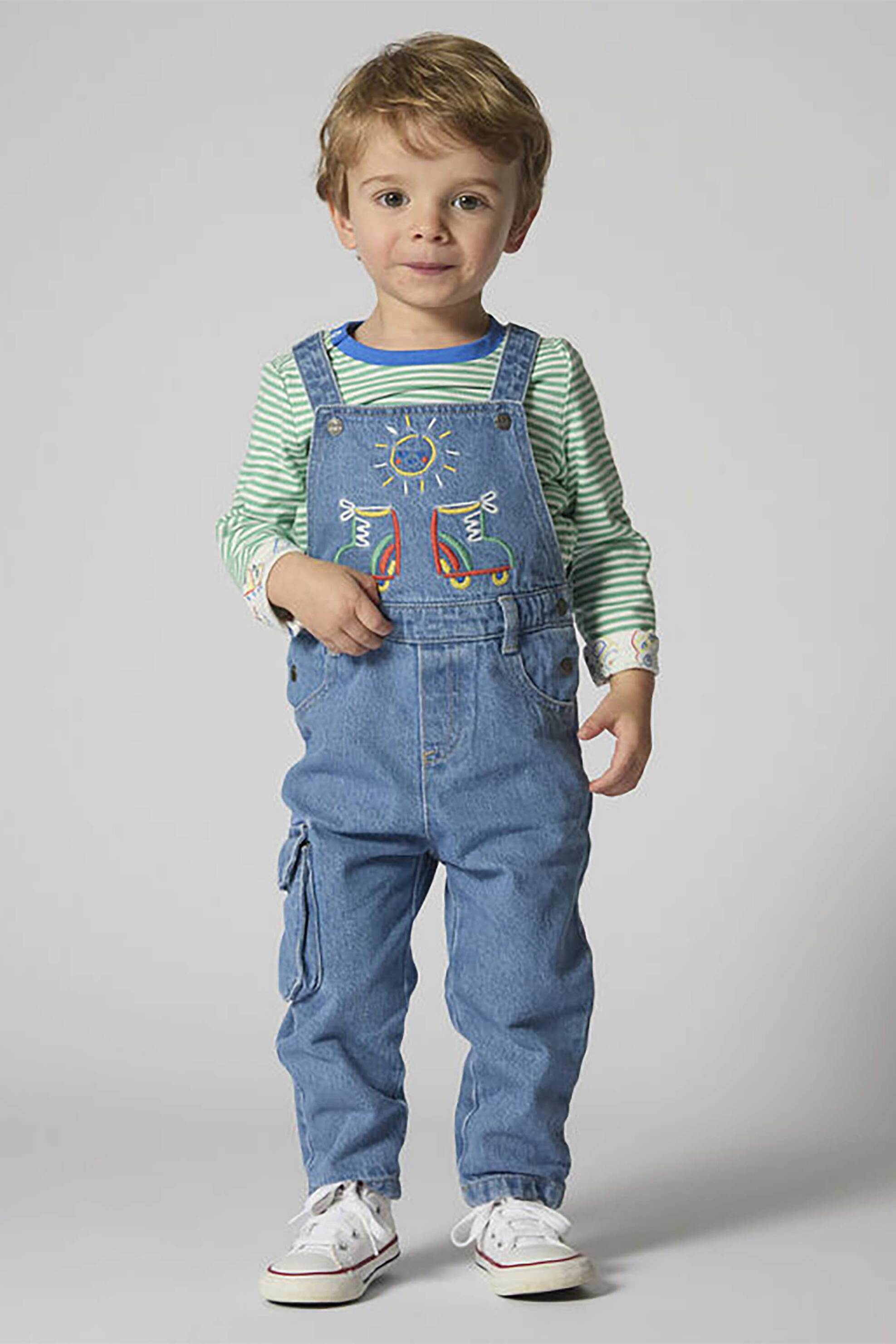 DPAM DPAM βρεφική σαλοπέτα για αγόρια "Denim Rollers" - 359742 Denim Blue