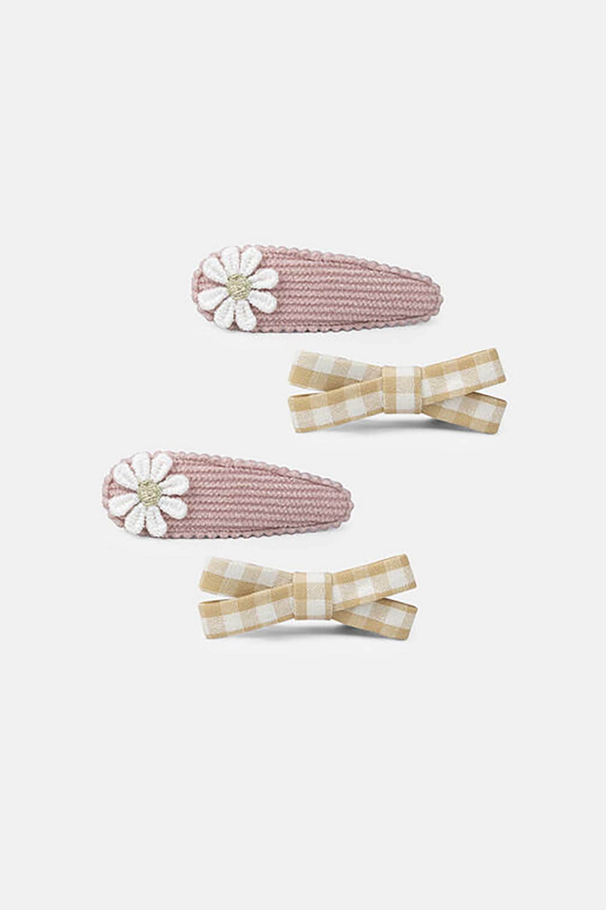 DPAM σετ παιδικά κοκαλάκια μαλλιών σε διάφορα σχέδια και χρώματα (4 τεμάχια) - 365016 Ροζ