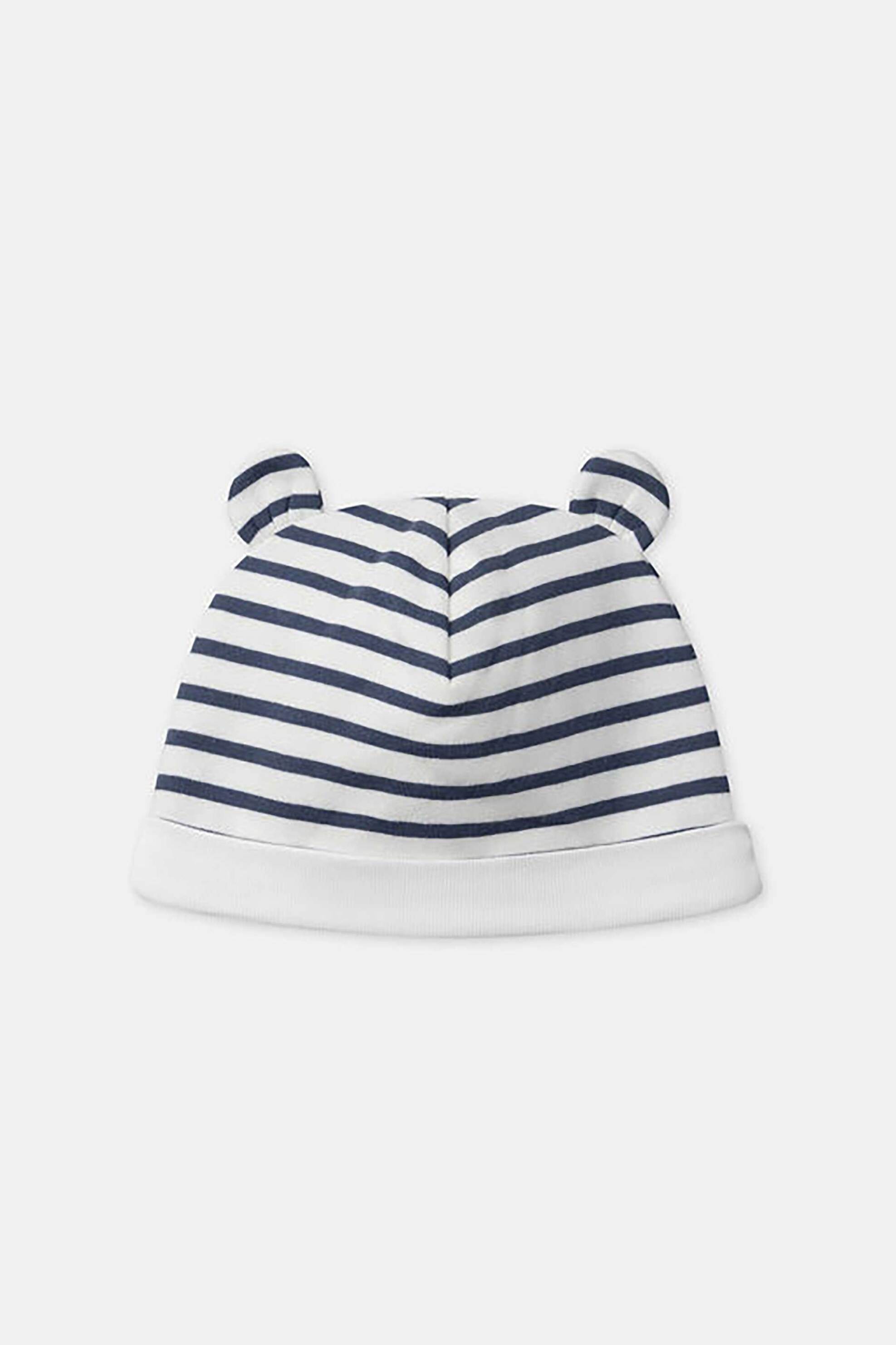 DPΑΜ βρεφικό καπέλο για αγόρια με ριγέ σχέδιο και αυτάκια - 364910 Λευκό - Μπλε φωτογραφία