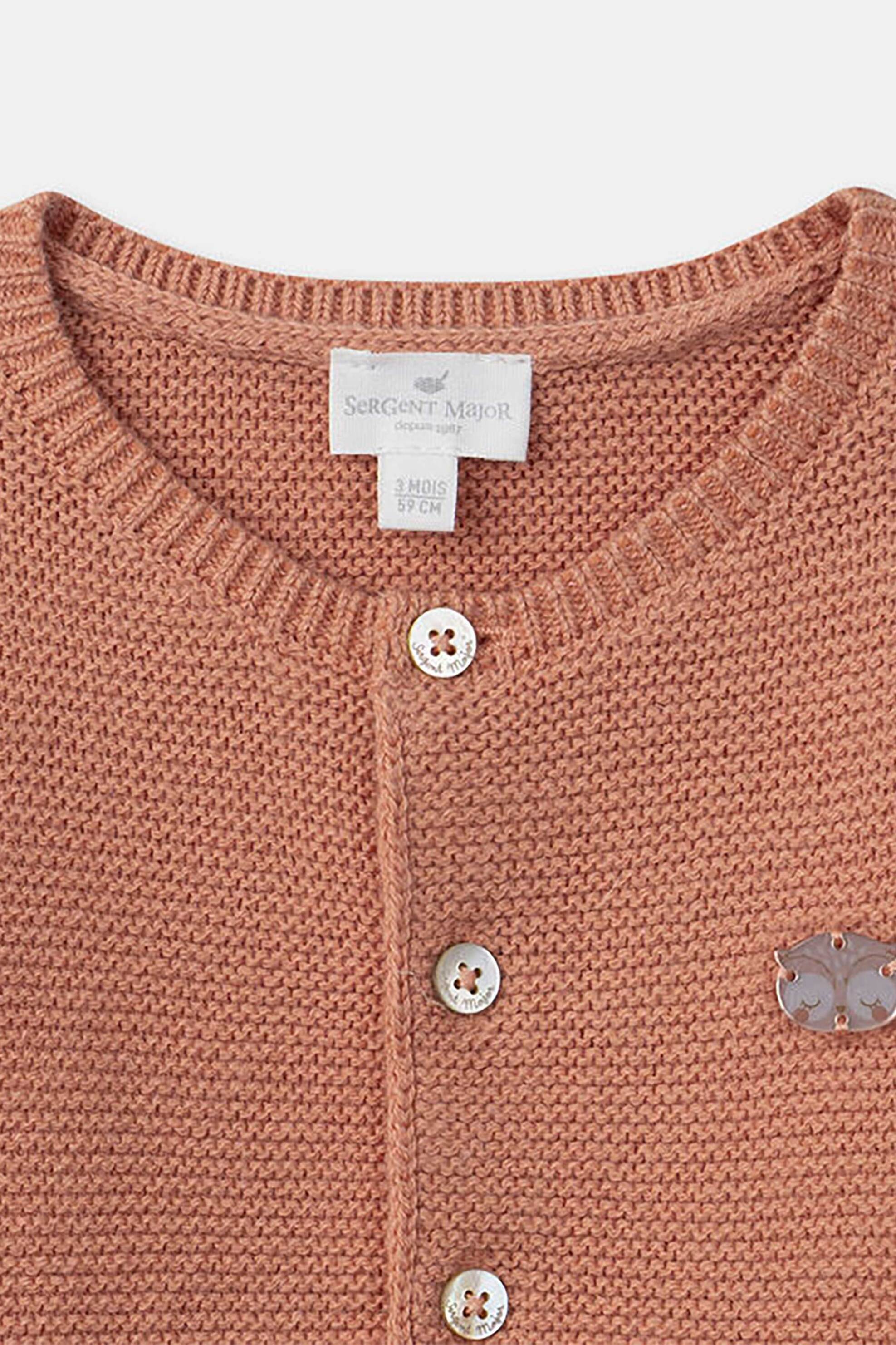 DPAM βρεφική πλεκτή ζακέτα με κουκουβάγια στο στήθος - 364912 Πορτοκαλί φωτογραφία