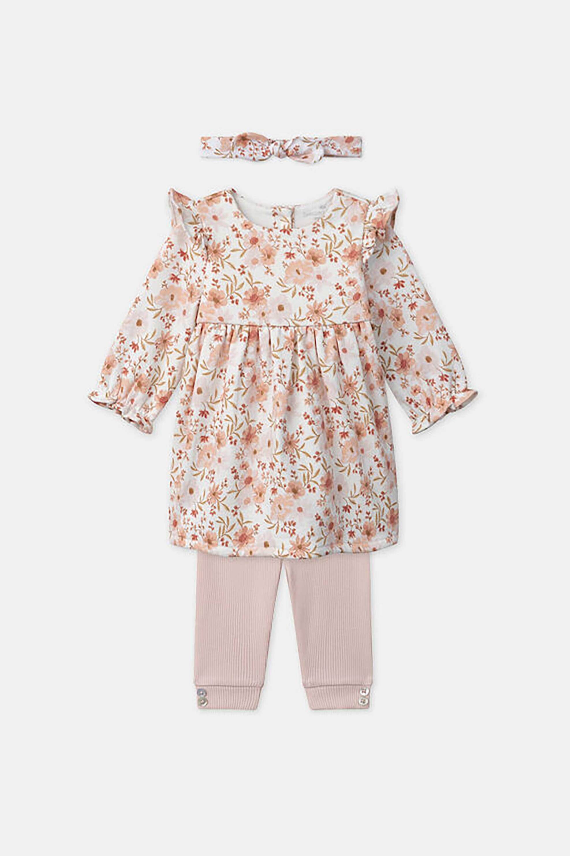 DPAM σετ βρεφικό φόρεμα, παντελόνι και κορδέλα μαλλιών με floral print (3 τεμάχια) - 364944 Ροζ Ανοιχτό φωτογραφία