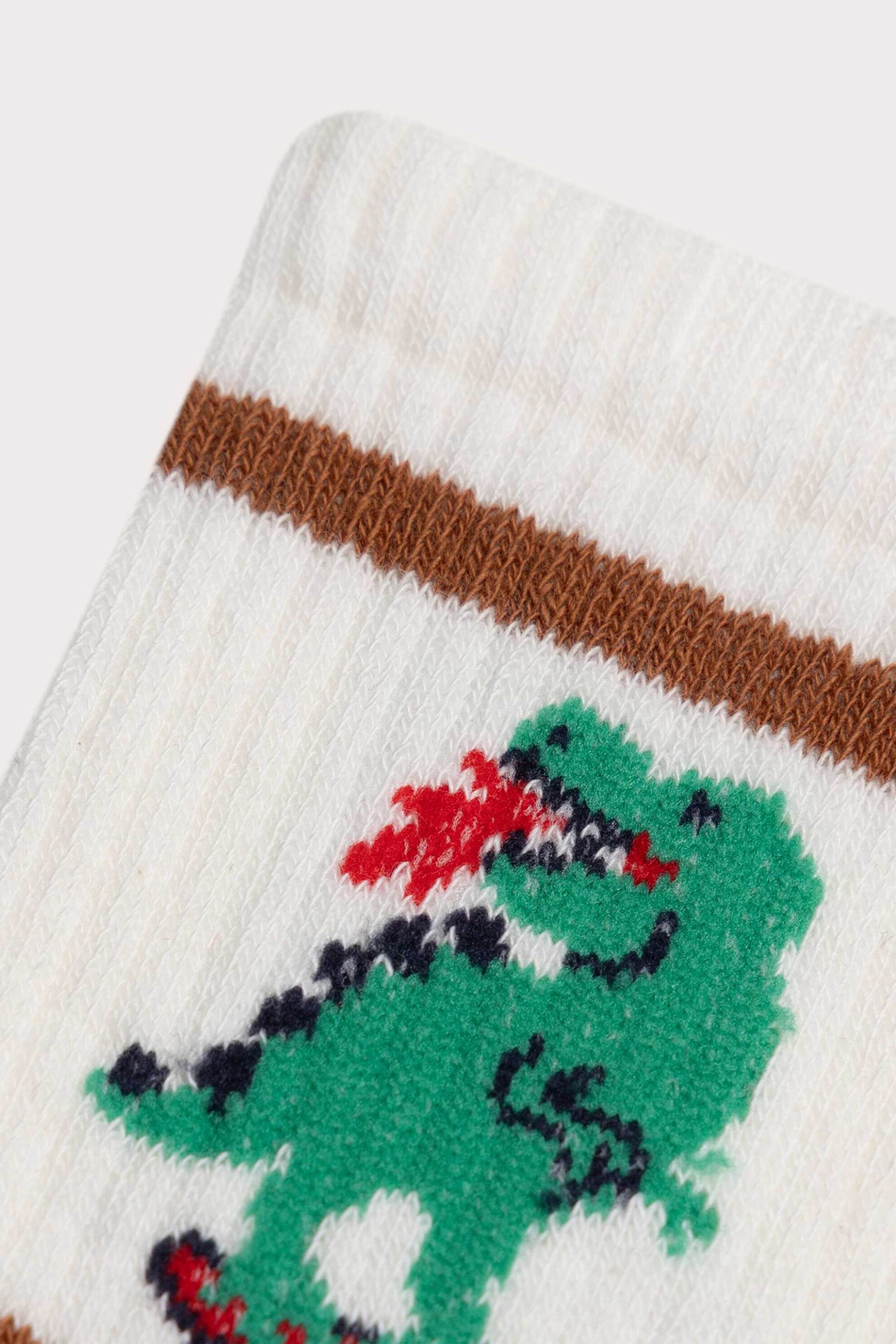 DPAM παιδικές κάλτσες για αγόρια με πολύχρωμο σχέδιο δεινόσαυρο - 364842 Εκρού φωτογραφία