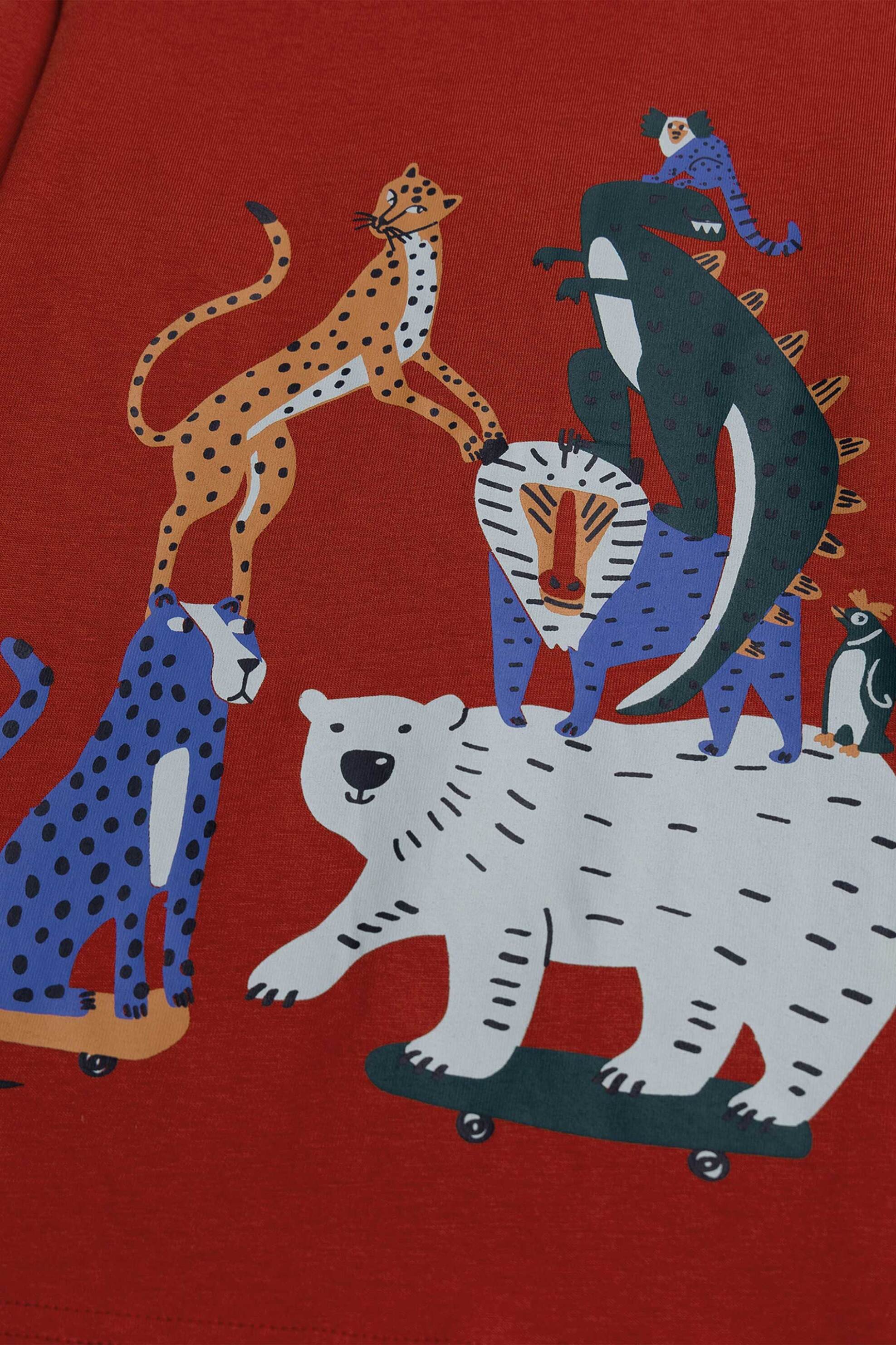 DPAM παιδική μακρυμάνικη μπλούζα με πολύχρωμο σχέδιο με ζωάκια - 364490 Κόκκινο φωτογραφία