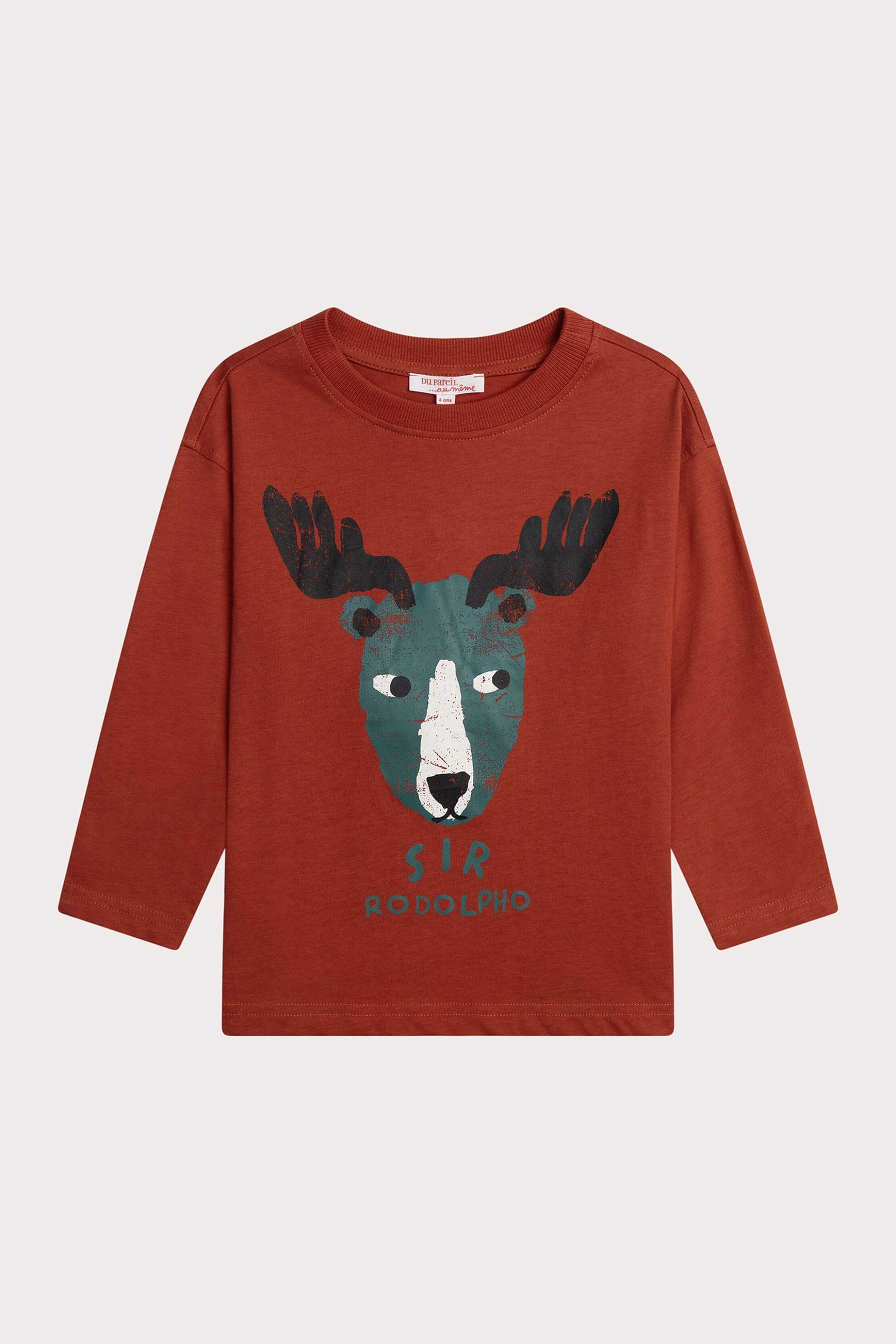 DPAM παιδική μακρυμάνικη μπλούζα με σχέδιο Sir Rodolfo - 364693 Κεραμιδί