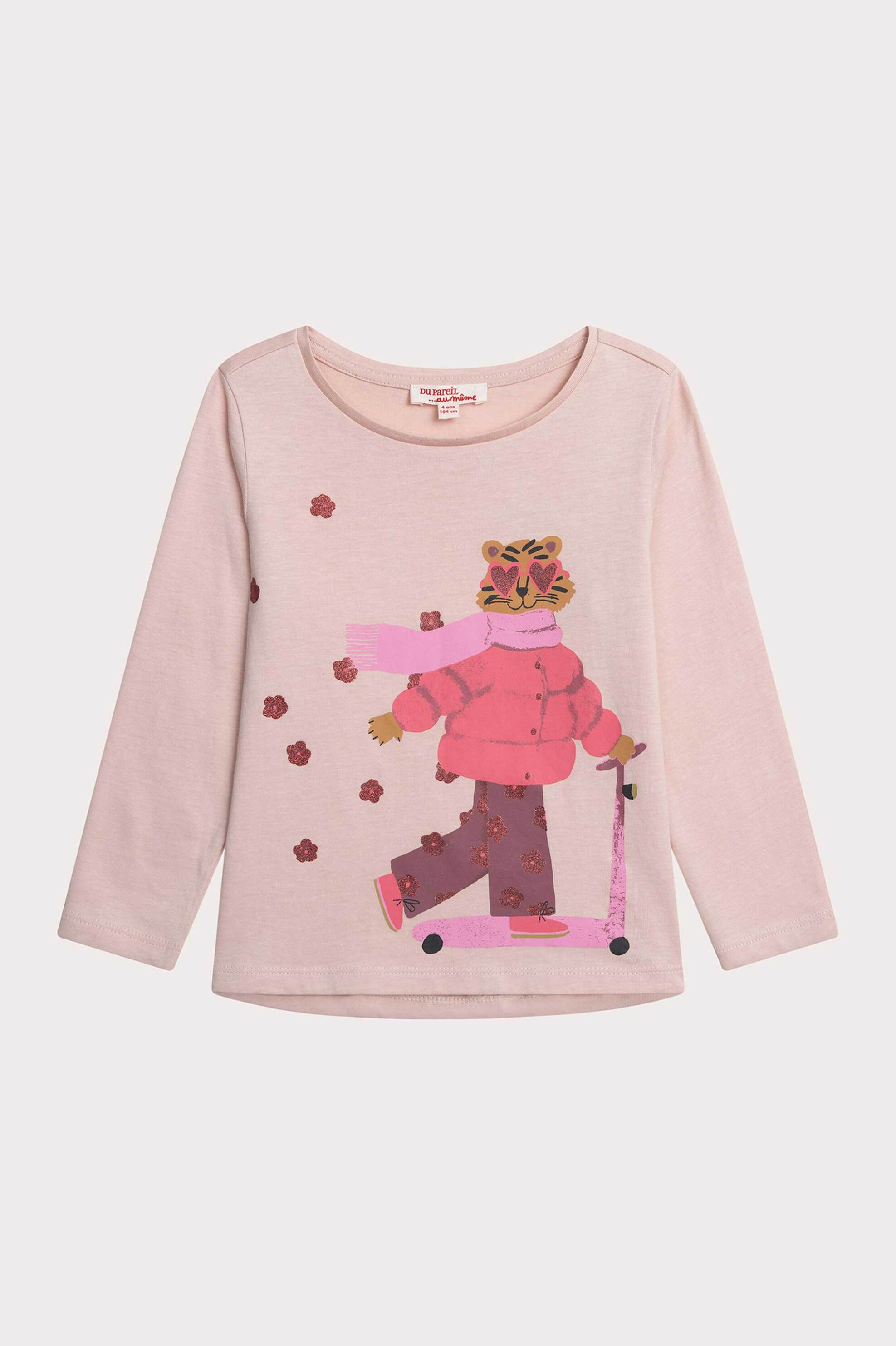 DPAM παιδική μακρυμάνικη μπλούζα με τύπωμα - 364428 Ροζ