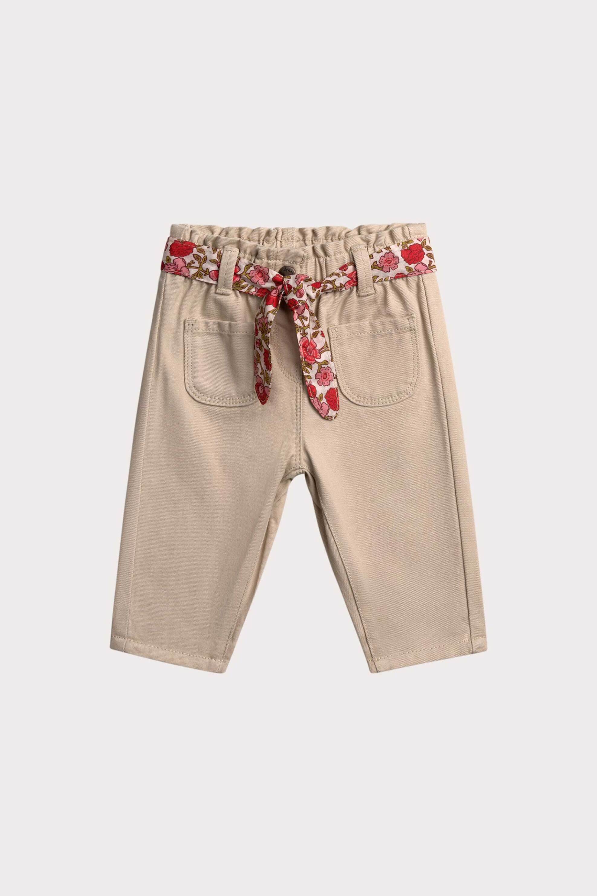 DPAM DPAM βρεφικό παντελόνι με floral ζώνη - 364511 Μπεζ