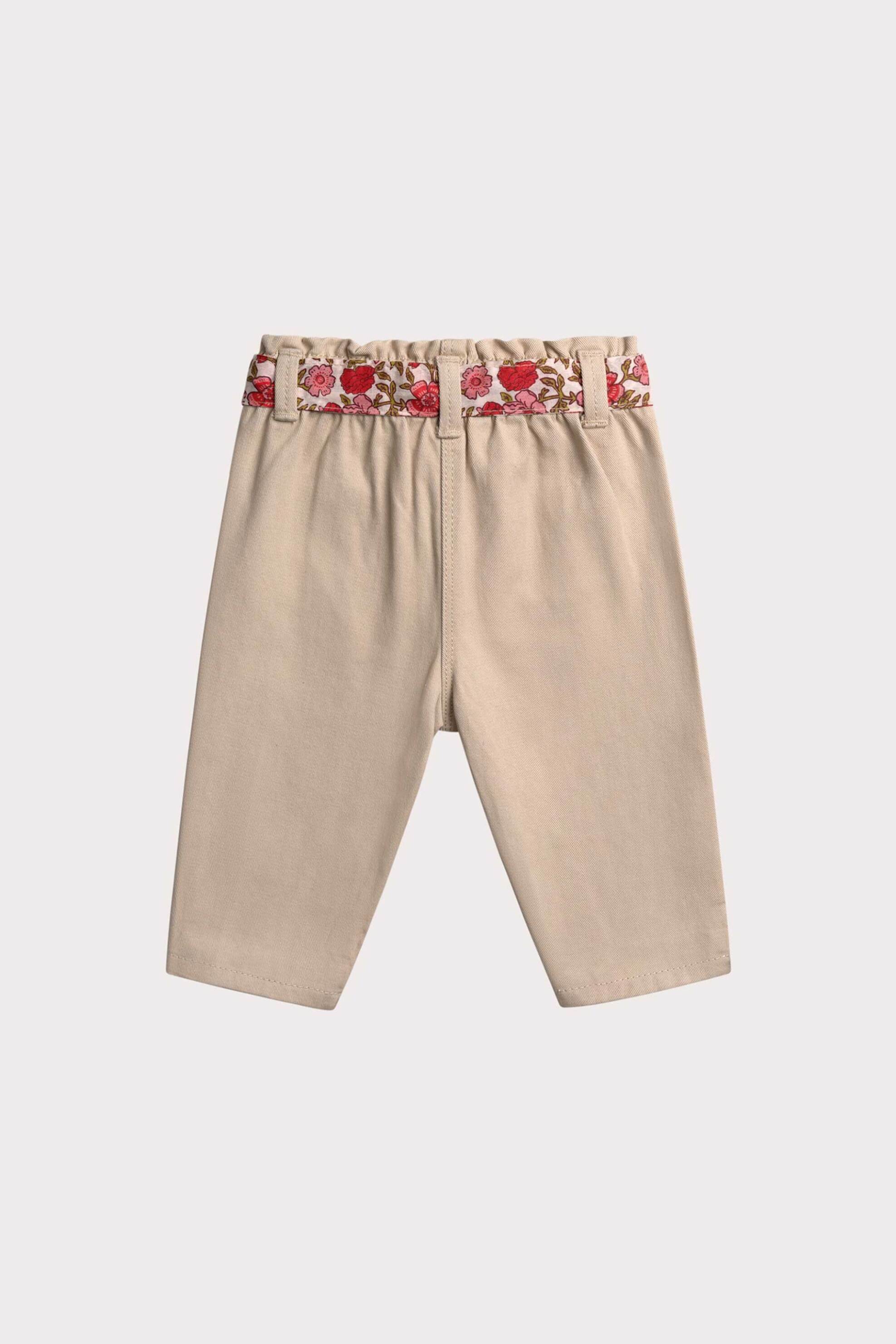 DPAM βρεφικό παντελόνι με floral ζώνη - 364511 Μπεζ φωτογραφία