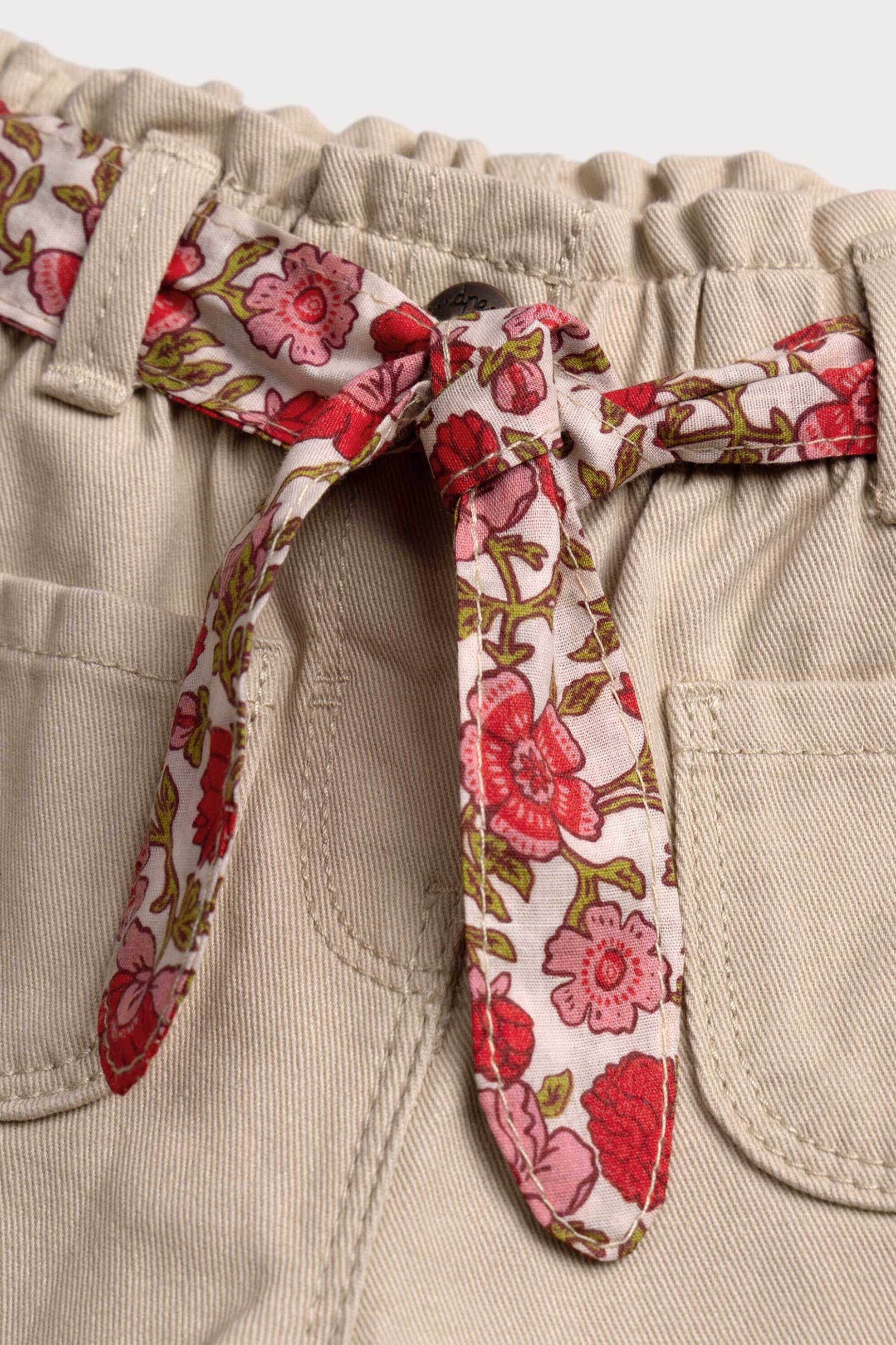 DPAM βρεφικό παντελόνι με floral ζώνη - 364511 Μπεζ φωτογραφία