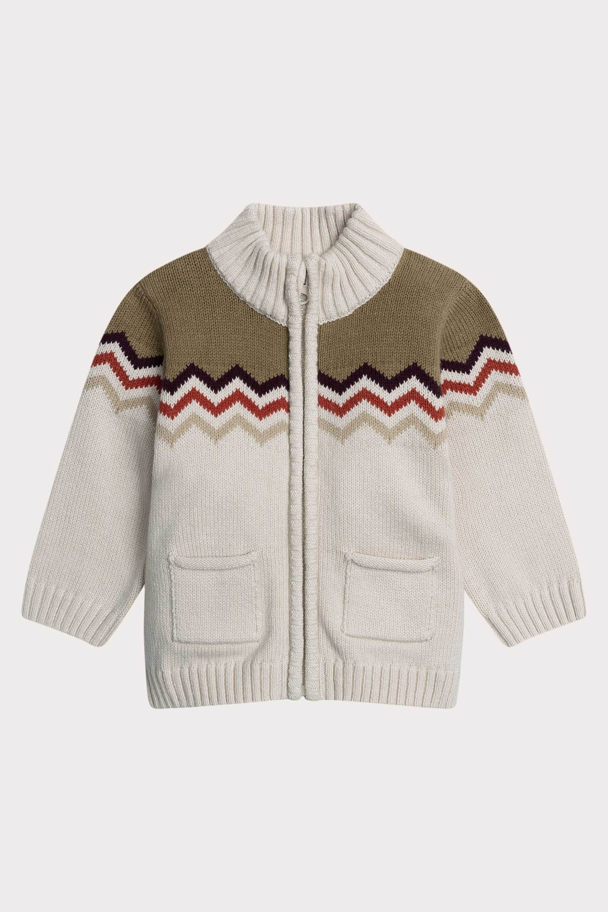 DPAM DPAM βρεφική πλεκτή ζακέτα για αγόρια με σχέδιο - 364551 Υπόλευκο