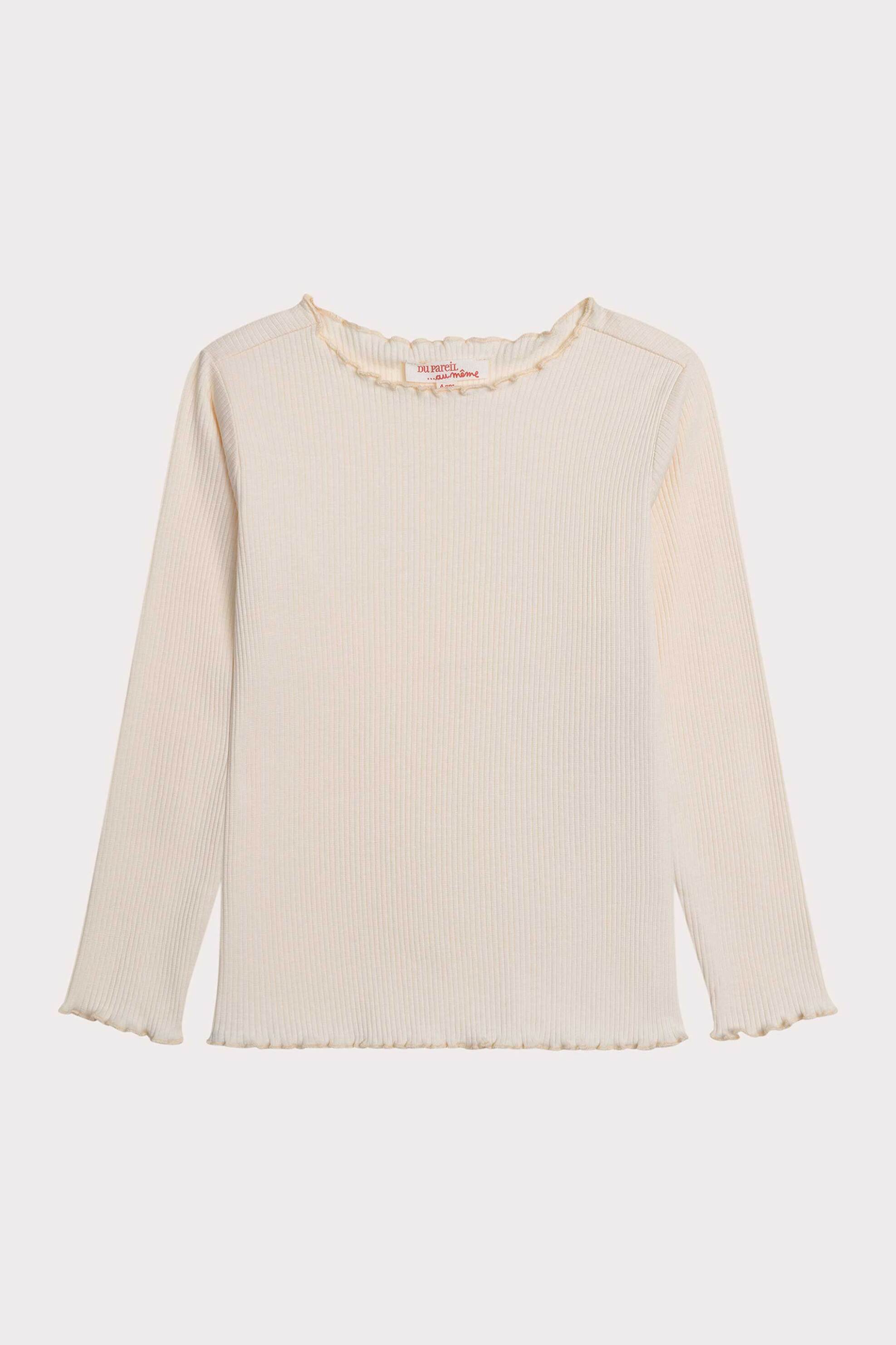 DPAM παιδική μακρυμάνικη μπλούζα ribbed μονόχρωμη - 364637 Λευκό