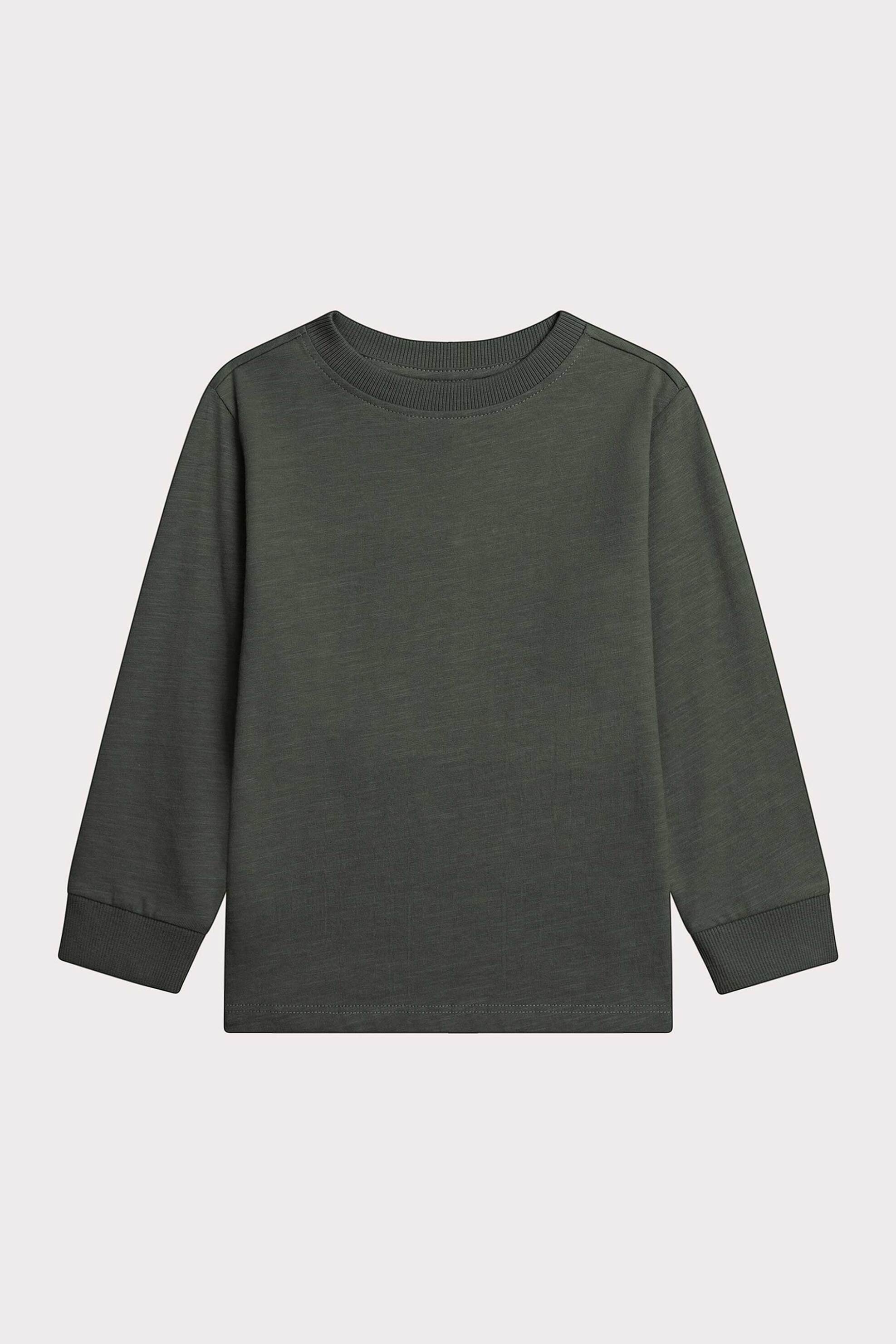 DPAM παιδική μακρυμάνικη μπλούζα μονόχρωμη - 364677 Χακί