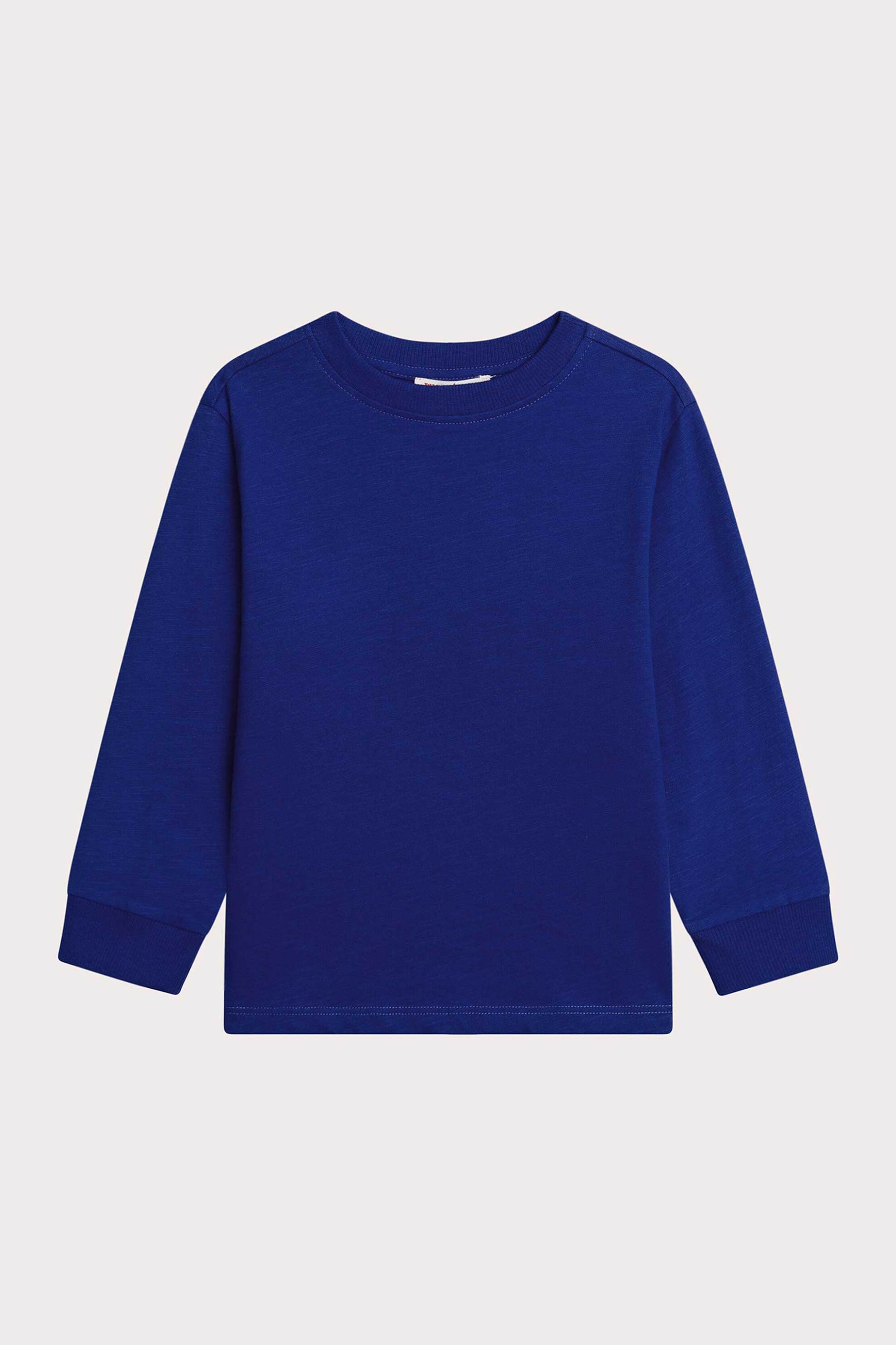 DPAM παιδική μακρυμάνικη μπλούζα μονόχρωμη - 364682 Μπλε