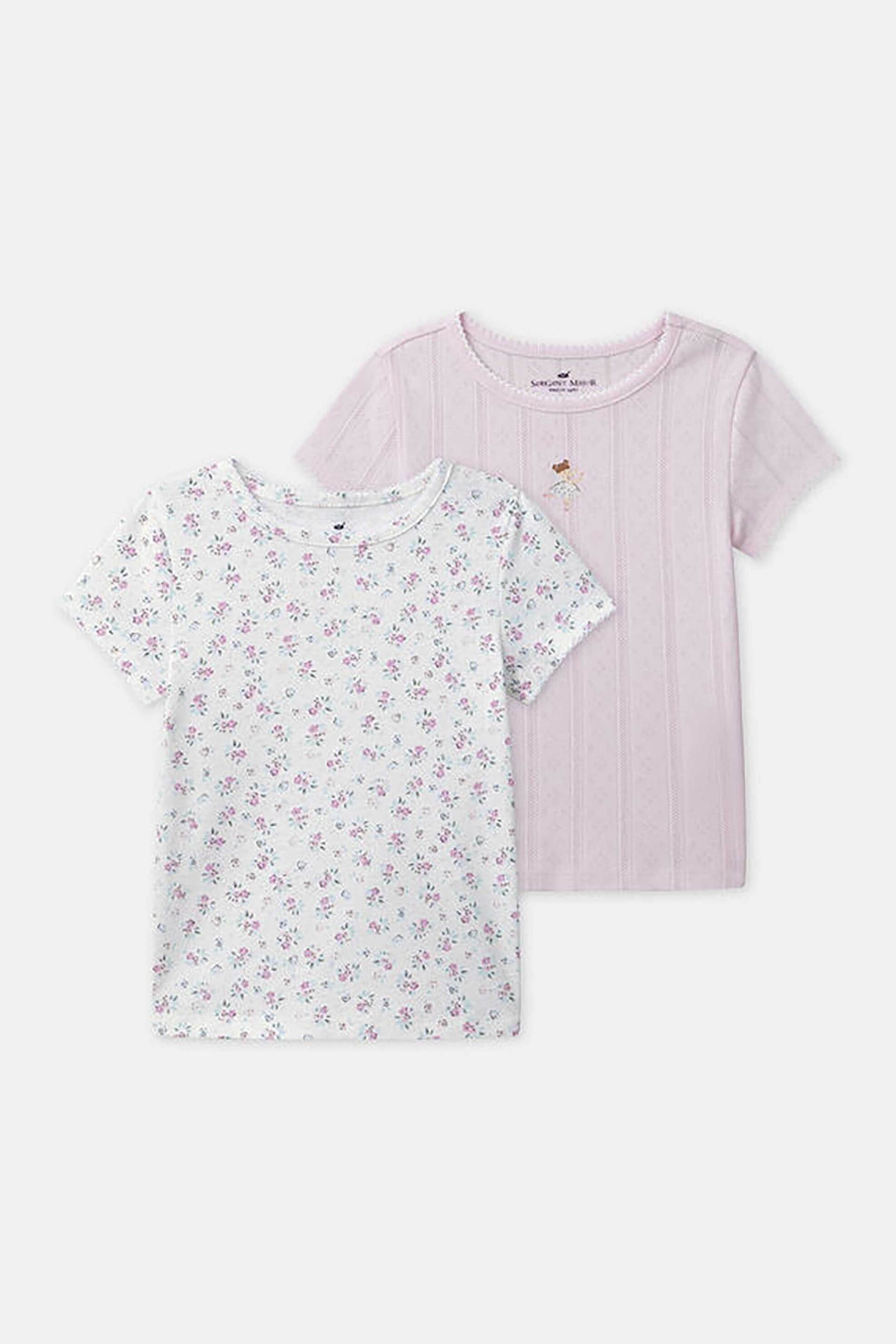 DPAM DPAM σετ παιδικά φανελάκια για κορίτσια σε διάφορα σχέδια και χρώματα (2 τεμάχια) - 364879 Λιλά