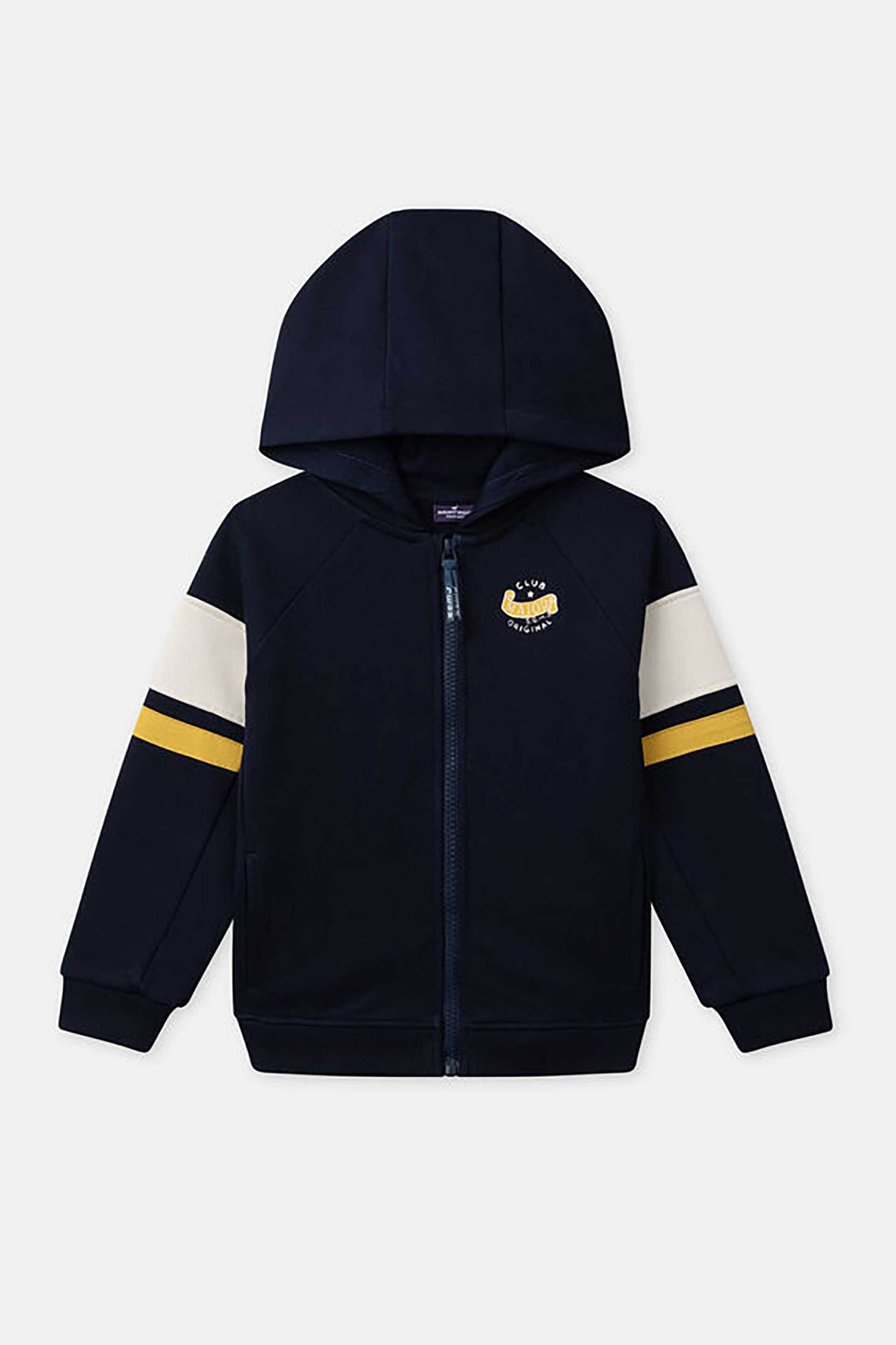 DPAM παιδική ζακέτα φούτερ με κουκούλα και contrast λεπτομέρειες - 365052 Μπλε Σκούρο