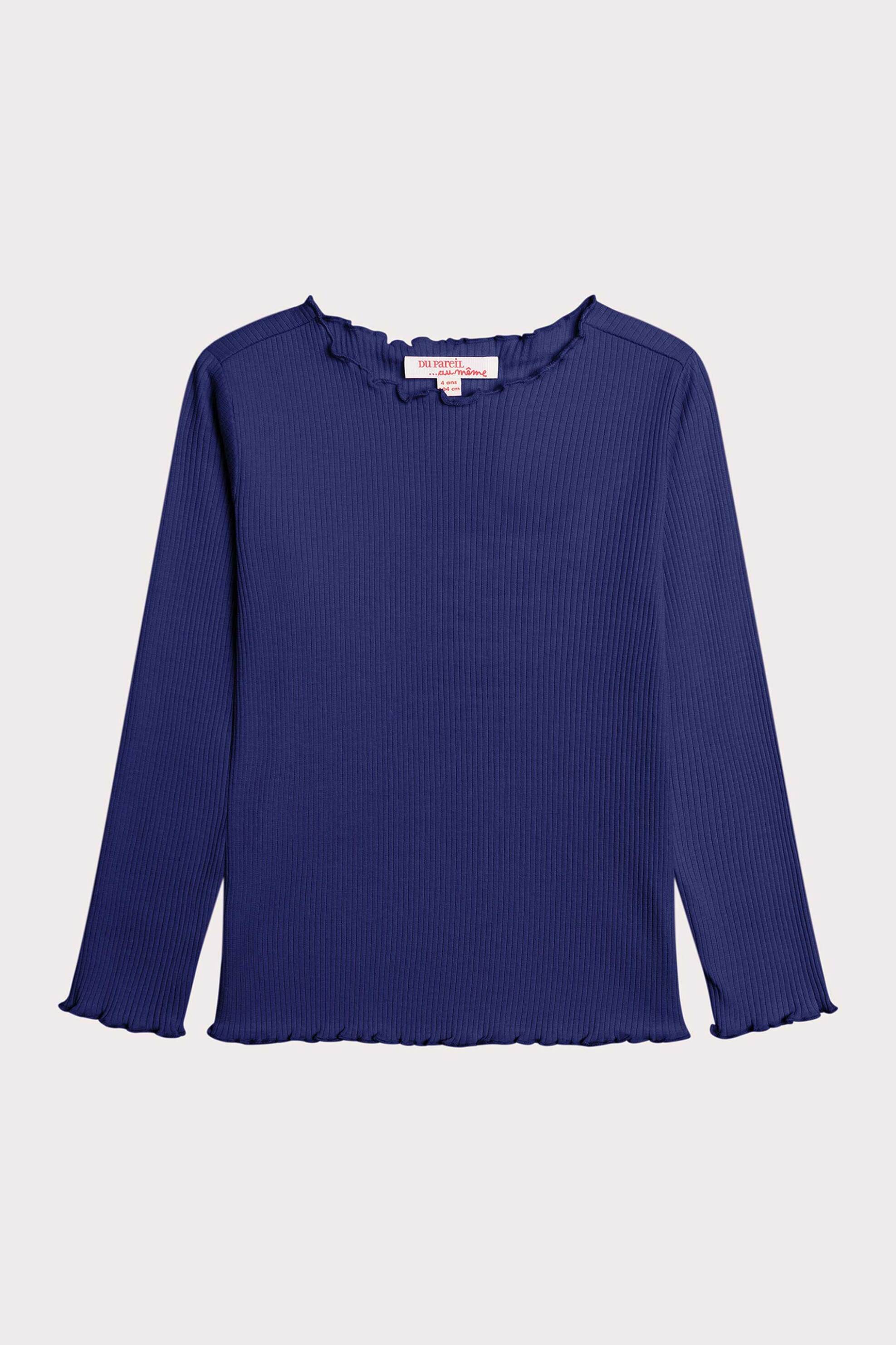DPAM παιδική μακρυμάνικη μπλούζα ribbed μονόχρωμη - 364605 Μπλε Σκούρο