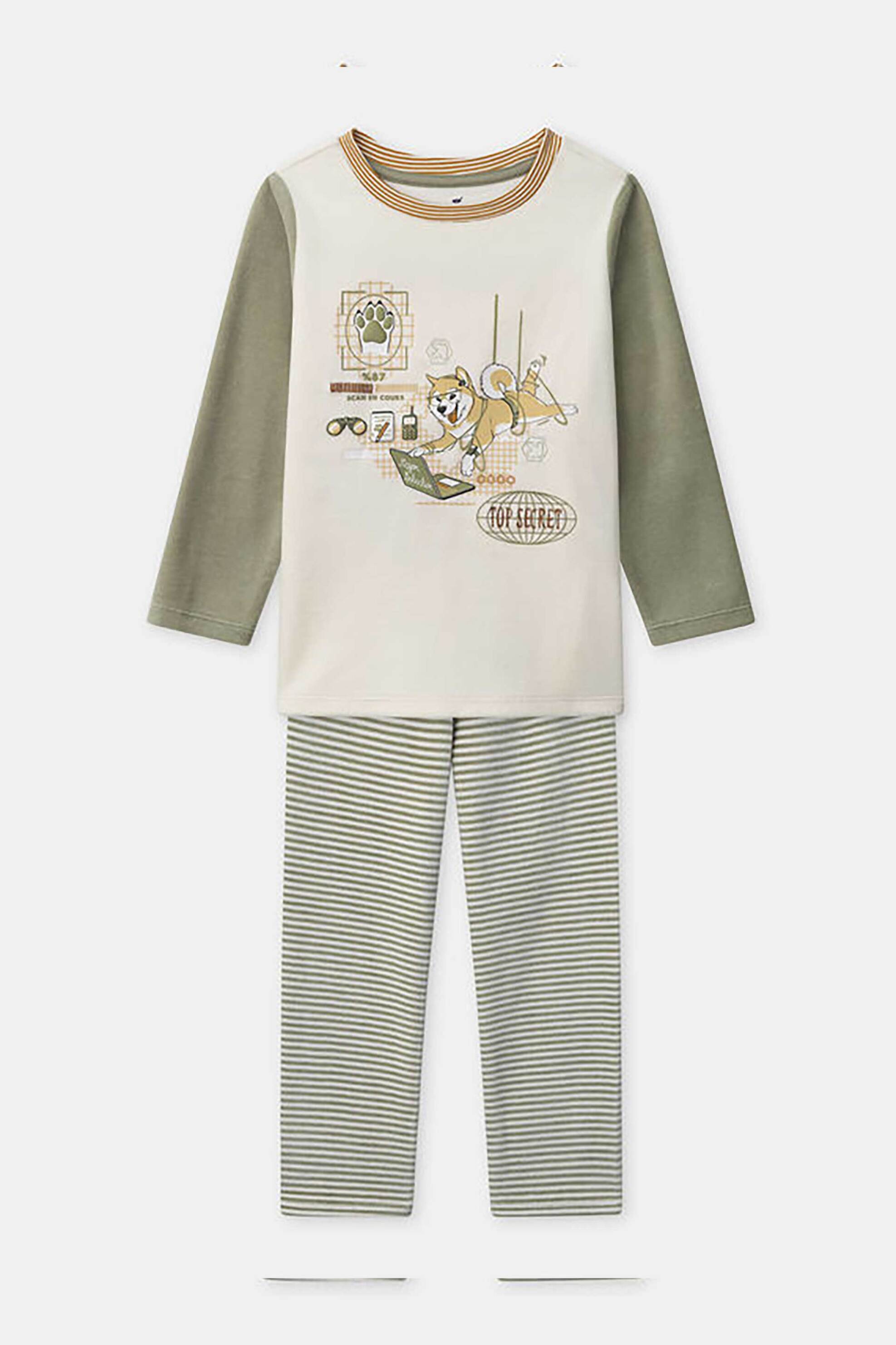 DPAM σετ παιδικές πιτζάμες με σχέδιο (2 τεμάχια) - 364990 Λαδί