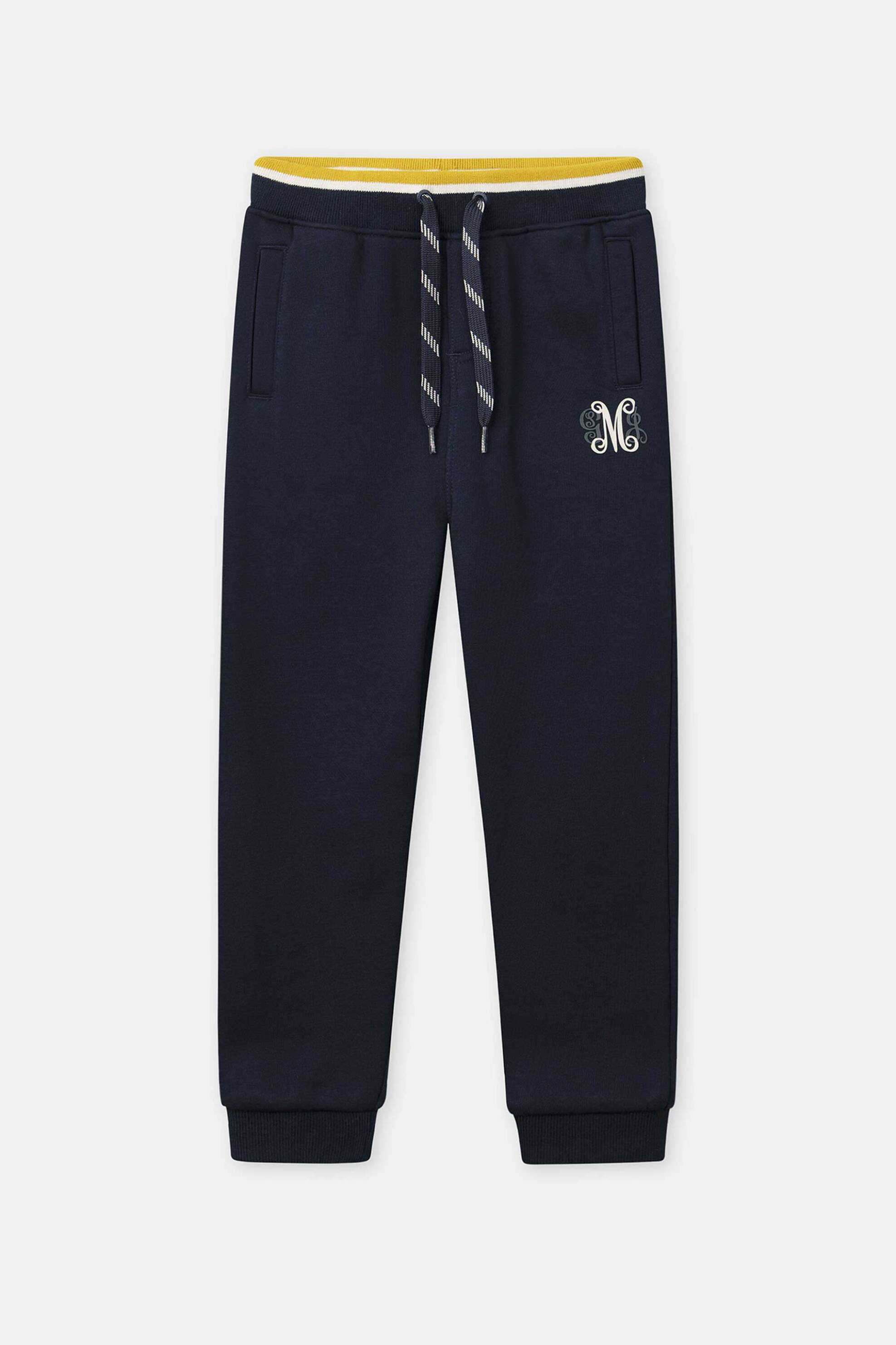 DPAM παιδικό παντελόνι φόρμας με contrast ελαστική μέση - 365085 Μπλε Σκούρο