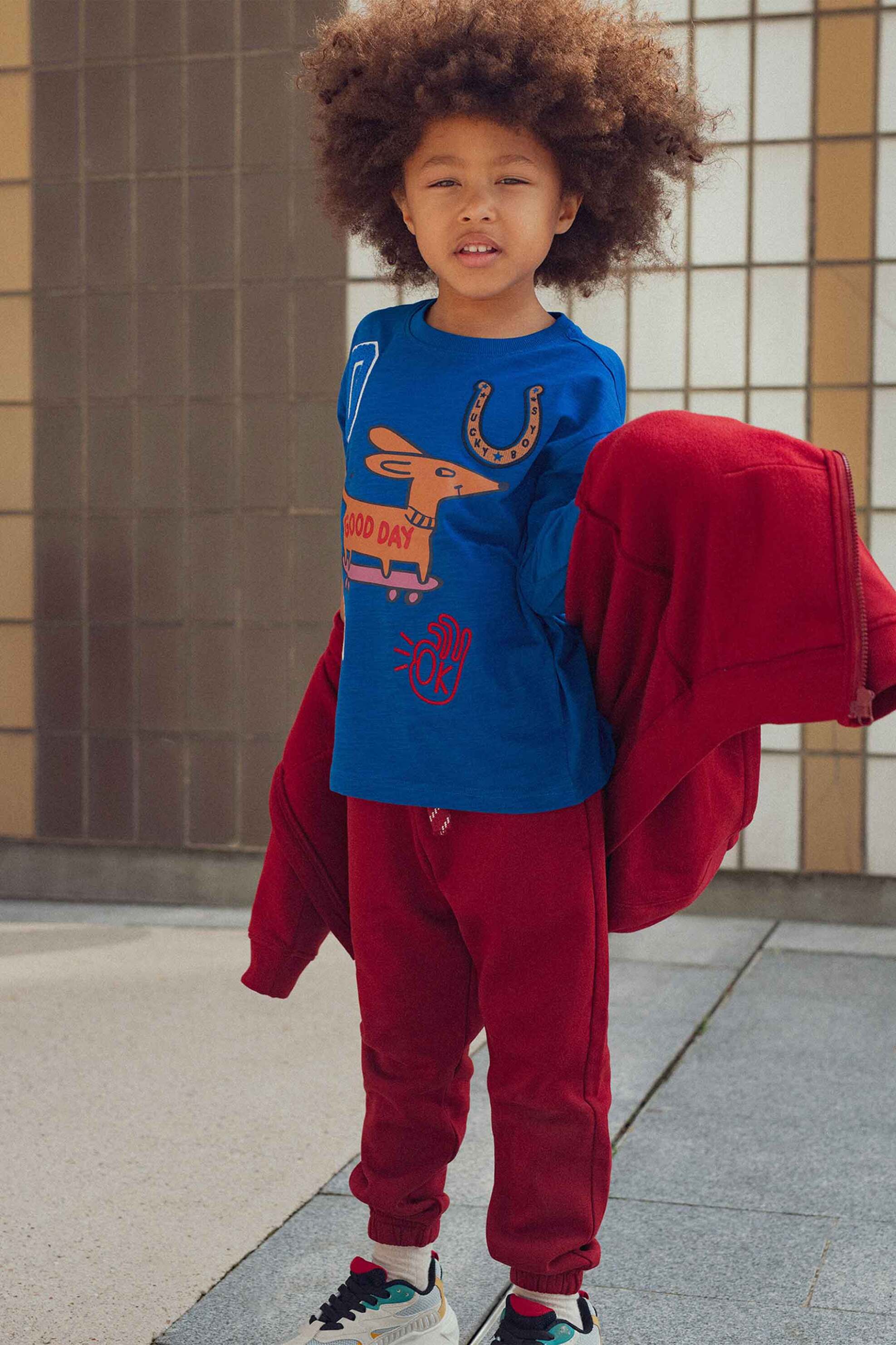 DPAM παιδικό παντελόνι φόρμας μονόχρωμο - 364736 Μπορντό