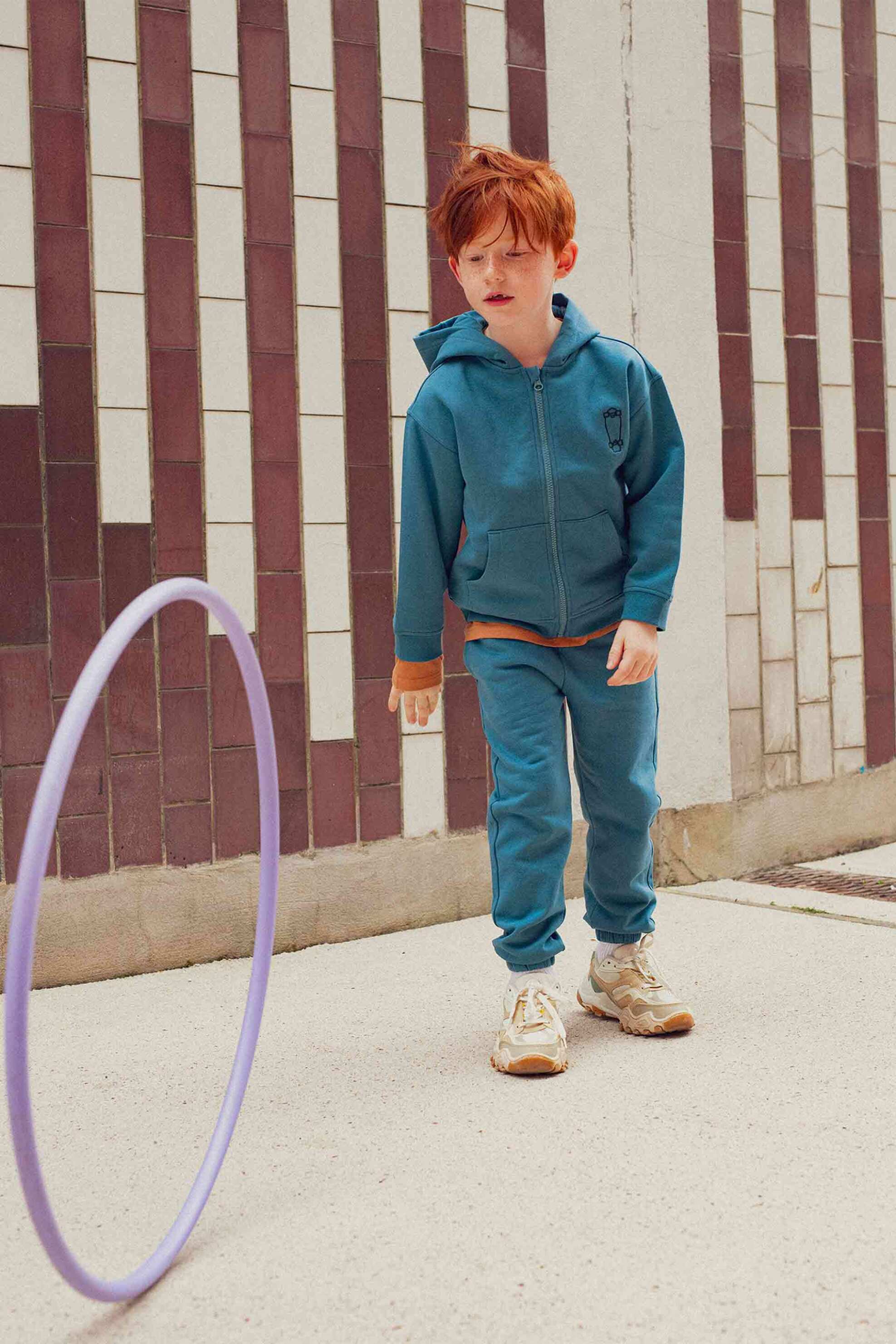 DPAM παιδικό παντελόνι φόρμας μονόχρωμο - 364740 Πετρόλ