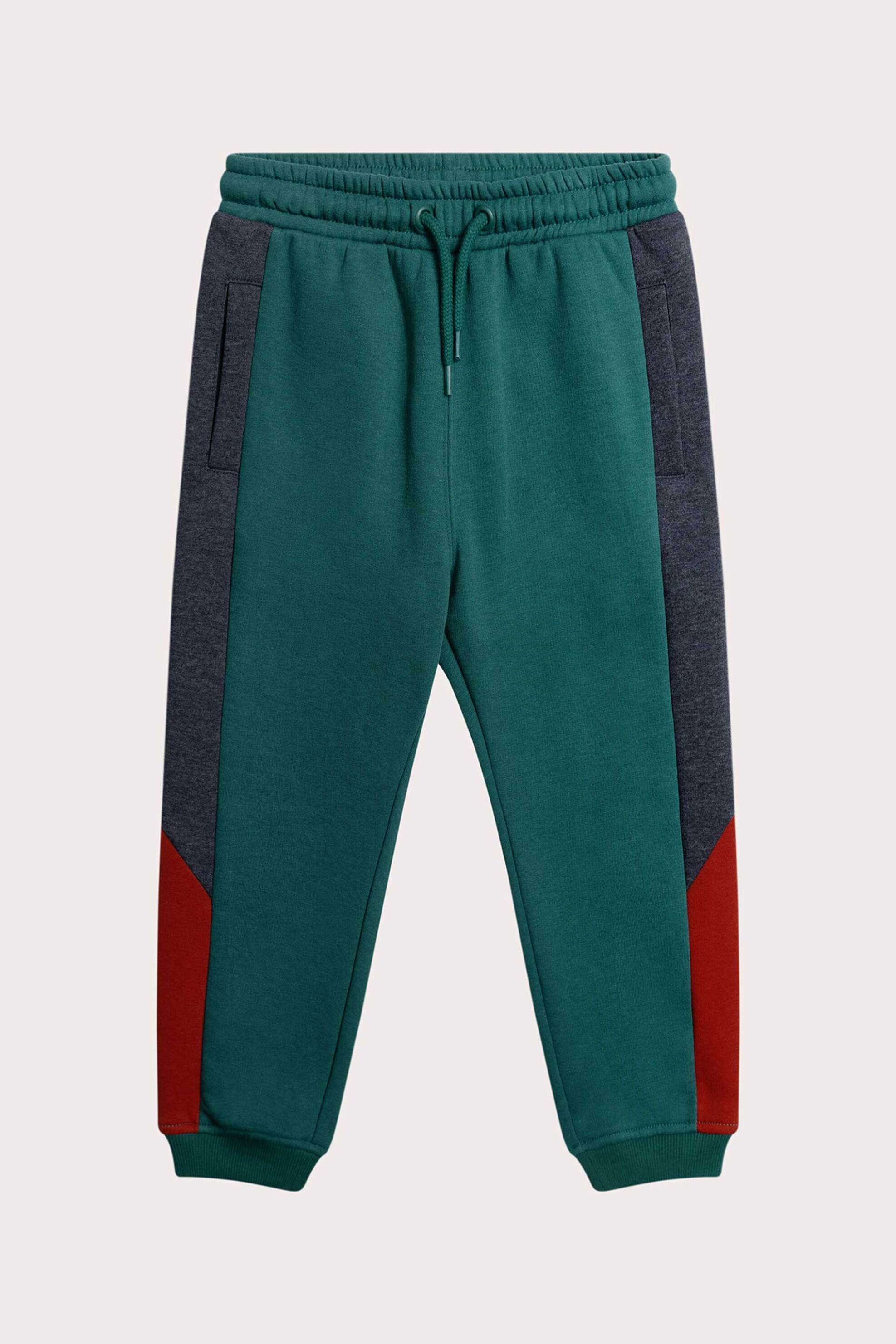 DPAM παιδικό παντελόνι φόρμας με contrast λεπτομέρειες στα πλαϊνά - 364466 Πράσινο