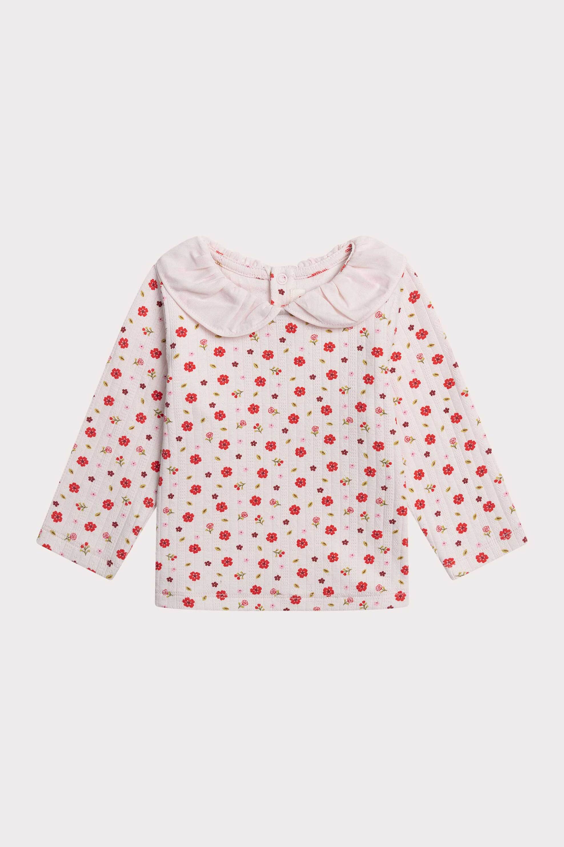 DPAM DPAM βρεφική μακρυμάνικη μπλούζα με all-over σχέδιο με λουλούδια - 364531 Ροζ Ανοιχτό